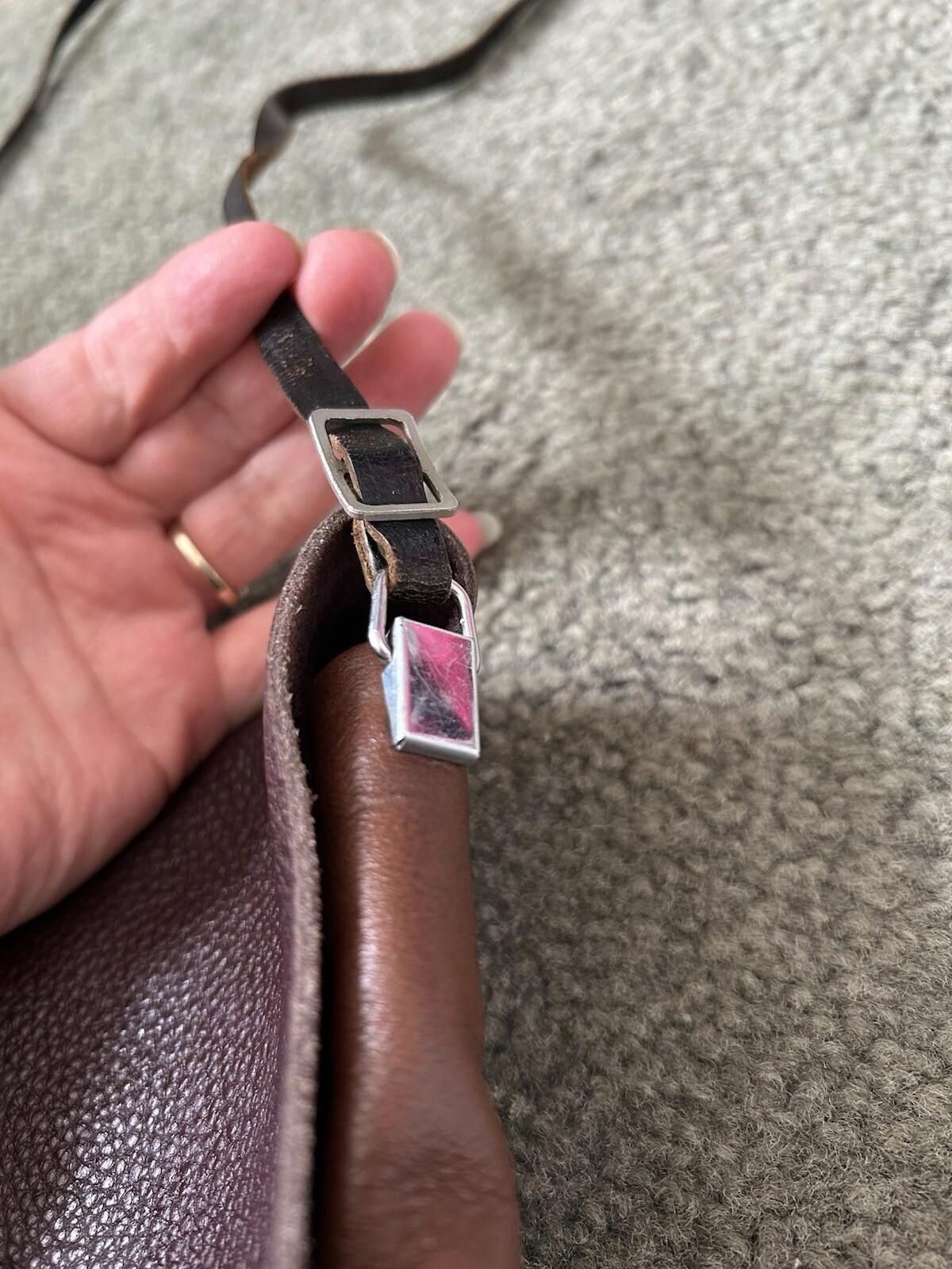 The Unbranded Brand Leather Travel Shoulder Bag Bead Buckle Hippie Boho Vintage Size ONE SIZE - 5 Thumbnail