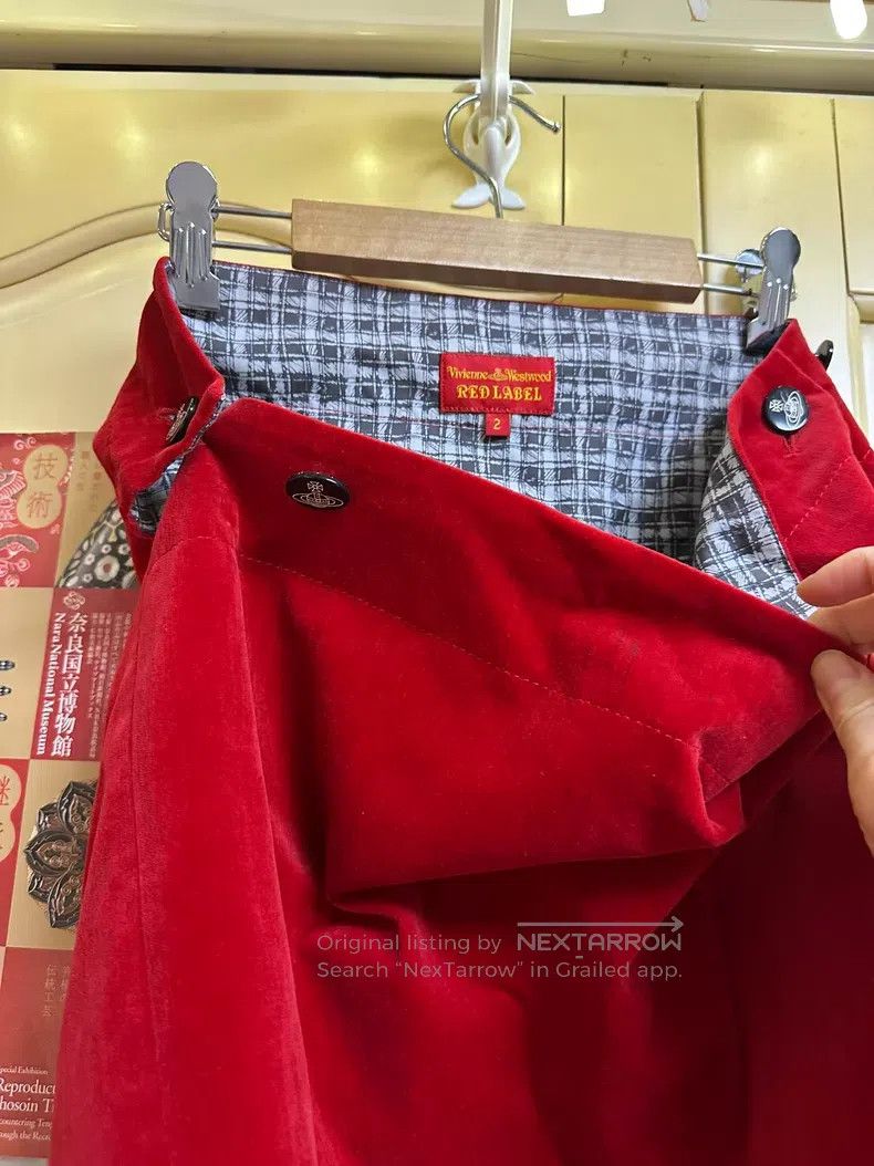 Vivienne Westwood Vivienne Westwood size M Red Velvet Skirt Size 23" - 6 Thumbnail