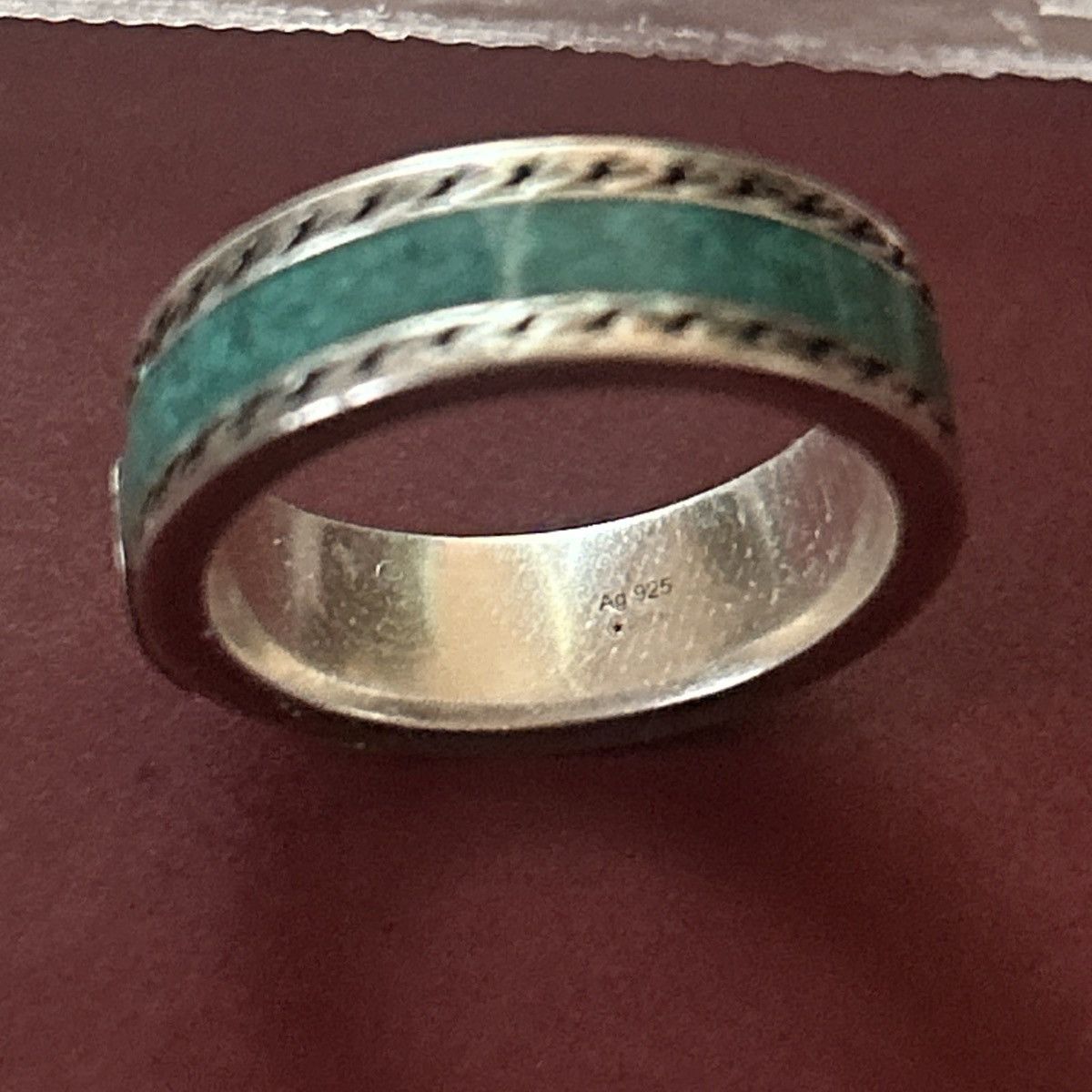 Gucci Gucci GG Sterling Silver Enamel Ring AG 925 Green 645573 Size ONE SIZE - 2 Thumbnail