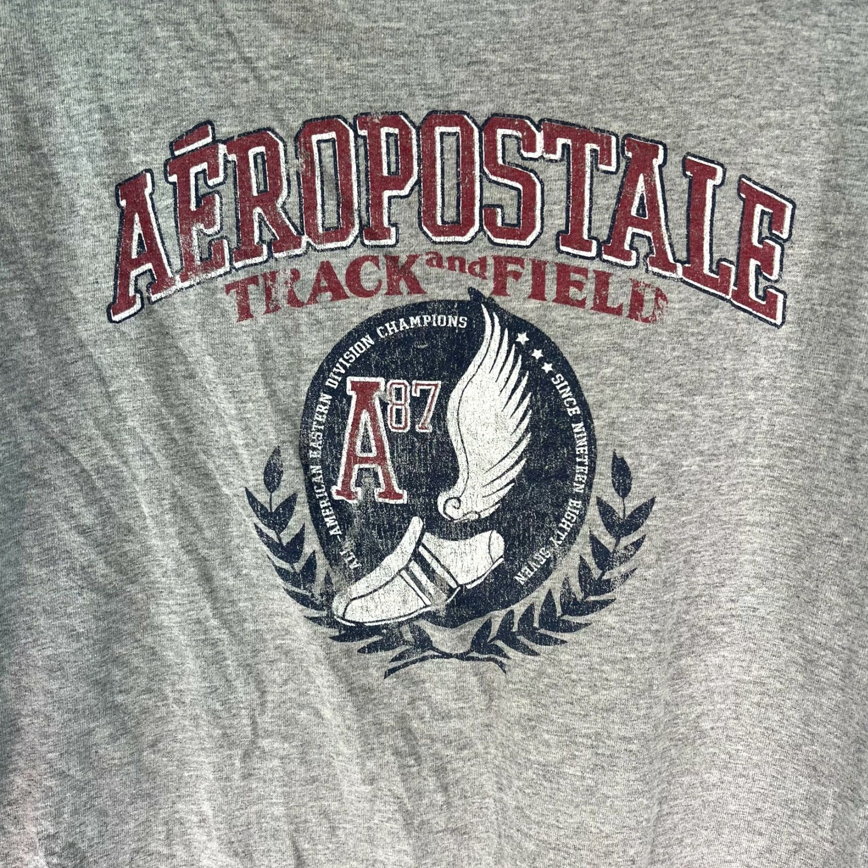 Aeropostale Aeropostale Mens Crew Neck Tack And Field A87 Gray Ringer T Shirt Size Medium Size US M / EU 48-50 / 2 - 4 Thumbnail