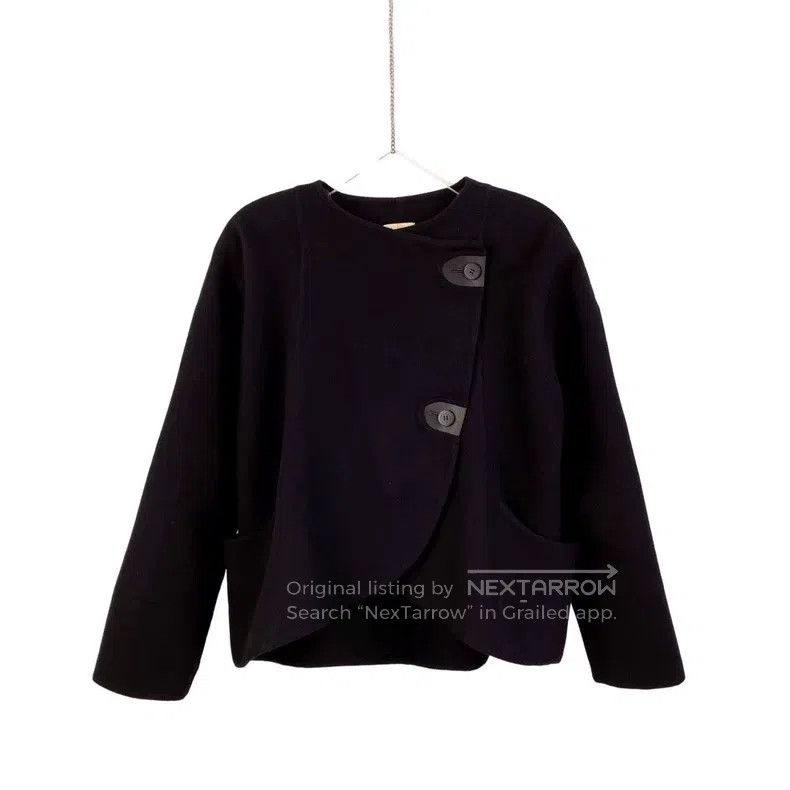 Hermes Hermes Cashmere Black Leather Buckle Jacket Size XS / US 0-2 / IT 36-38 - 1 Thumbnail