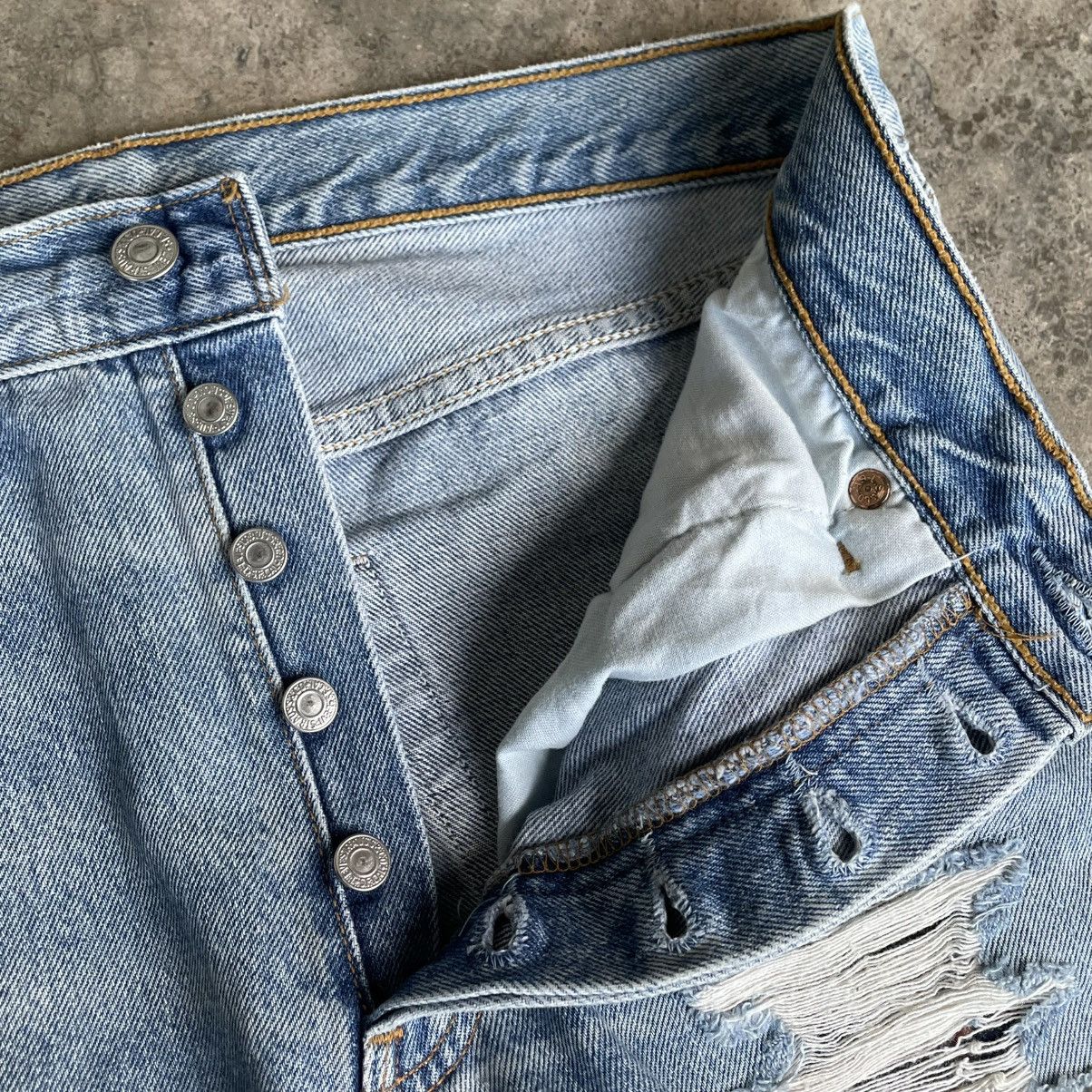 Levi's Vintage Clothing 🔥Vintage Levis 501 Custom Design Ripped Distress Denim Jeans Size US 30 / EU 46 - 12 Thumbnail