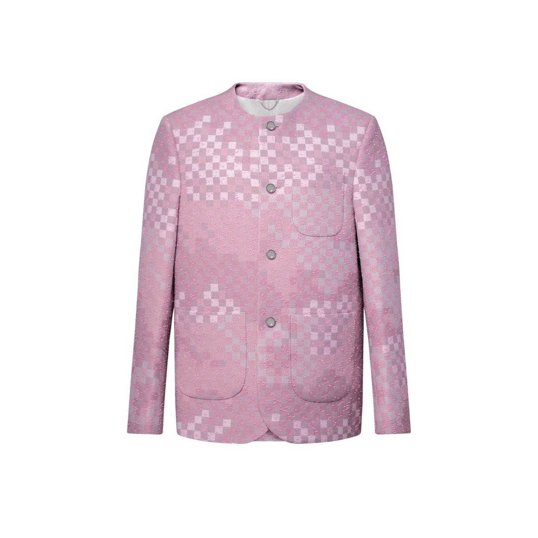 Louis Vuitton Damoflage Collarless Tweed Jacket Size US M / EU 48-50 / 2 - 1 Thumbnail