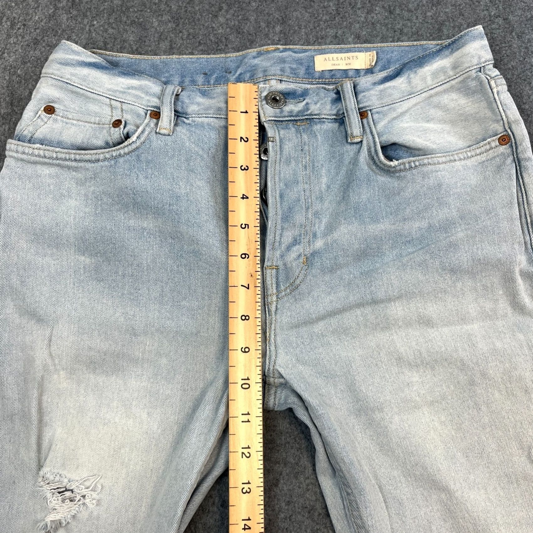Allsaints AllSaints Jeans Slim Tapered Drop Crotch 30 28 Light Blue Stretch DEAN Mens Jeans Size US 30 / EU 46 - 5 Thumbnail