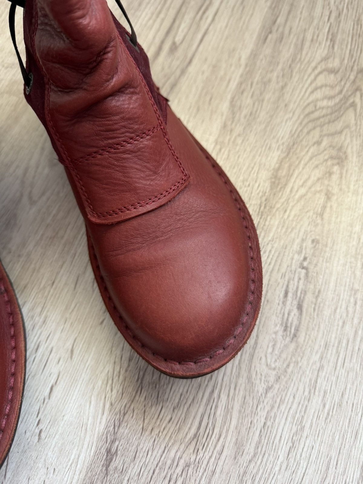 Kickers Kickers Red Leather Avant-Garde Back Lace Boots EU 38 Size US 7.5 / IT 37.5 - 19 Thumbnail