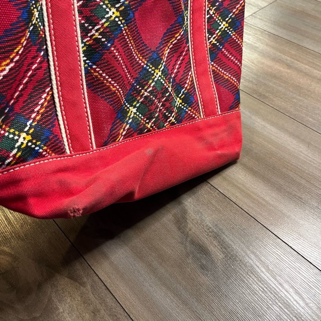 Lands' End Lands End Red Plaid Medium Zipper Tote Bag Size ONE SIZE - 7 Thumbnail