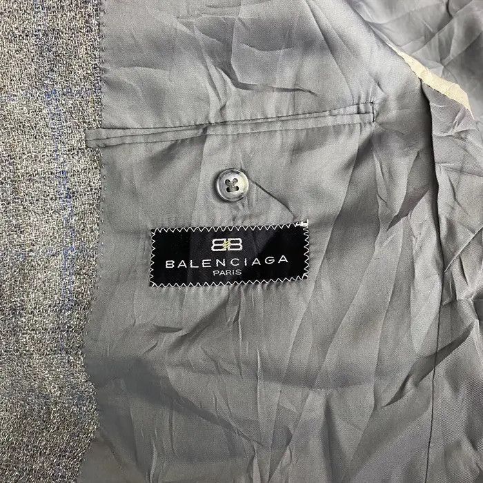 Balenciaga Vtg 90’ BALENCIAGA PARIS Nova Checks 2 Button Blazer Size 46S - 6 Thumbnail
