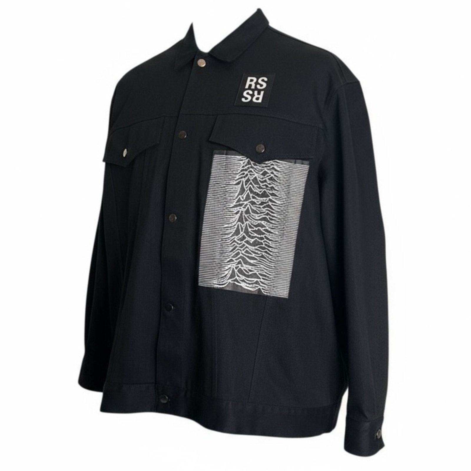 Joy Division × Raf Simons Redux SS18 Joy Division Black Denim Jacket size M Logo Patch Size US M / EU 48-50 / 2 - 4 Thumbnail
