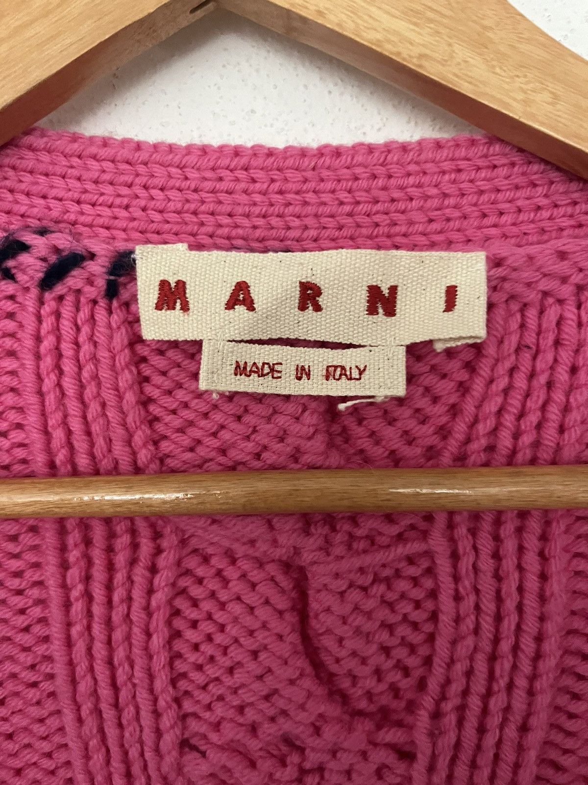 Marni Marni pink distressed stitching knit cardigan / sweater Size US M / EU 48-50 / 2 - 3 Thumbnail