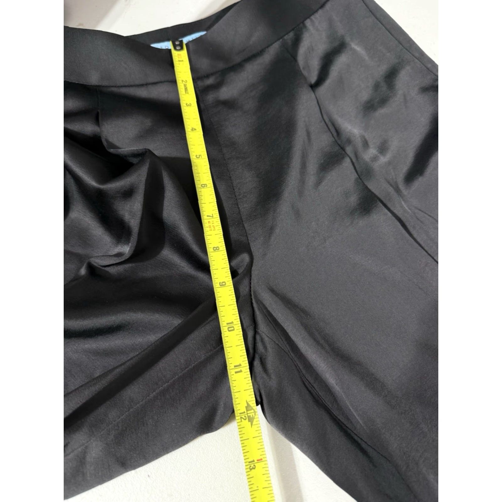 Vintage Antonio Melani Wide-Leg Dress Pants Black Side Zip Shiny Size 2 Pants Womens Size 26" / US 2 / IT 38 - 5 Thumbnail