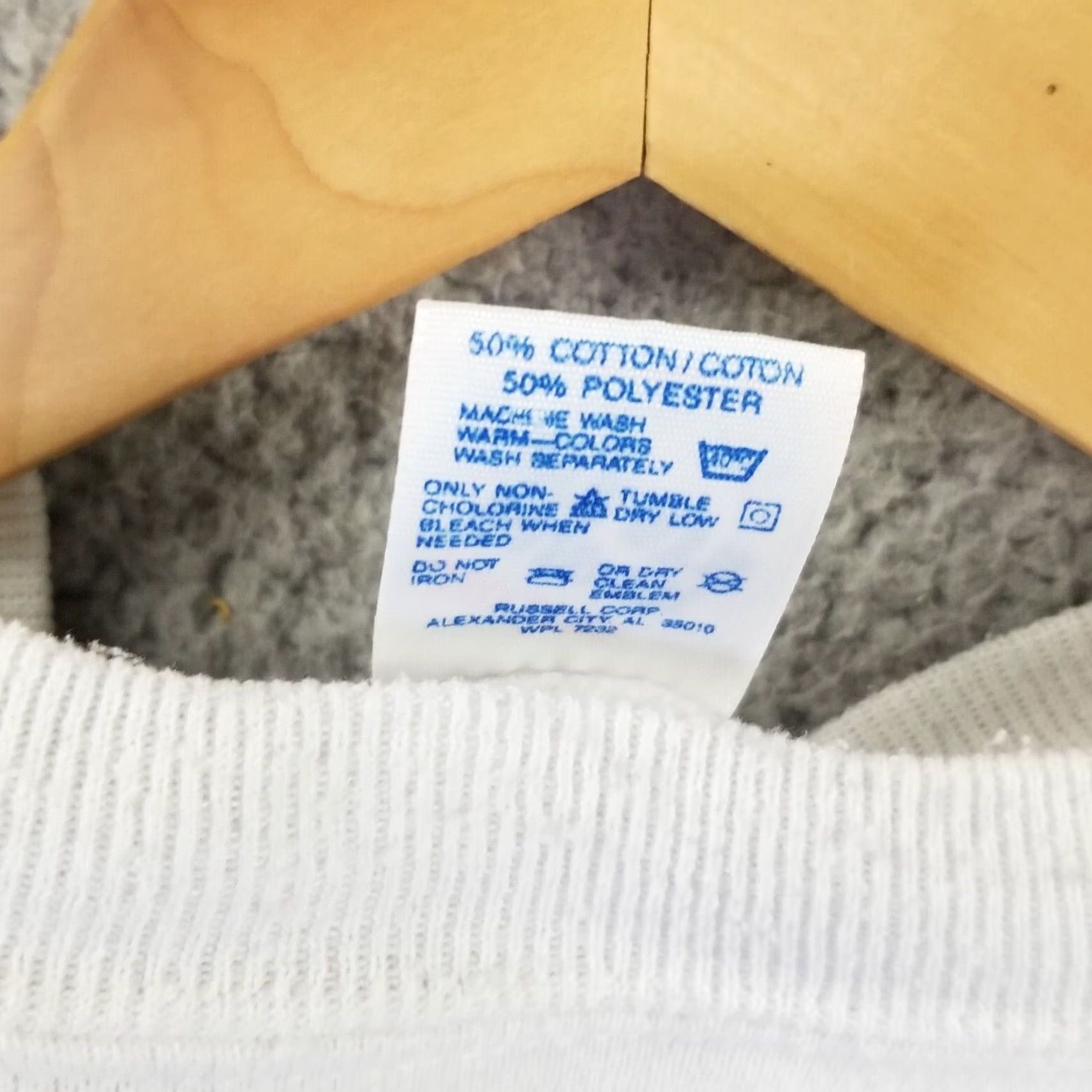 Jerzees VINTAGE Jerzees NuBlend Promo Sweatshirt Shirt Adult Large White 80s 90s Grunge Pullover Mens Size US L / EU 52-54 / 3 - 7 Thumbnail
