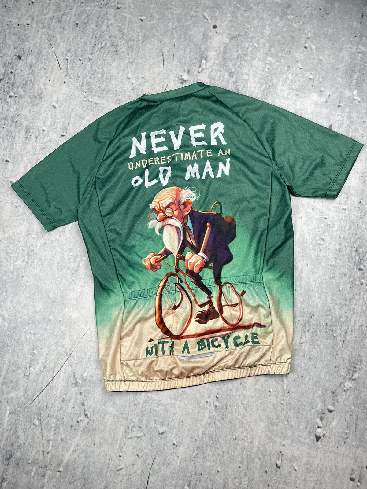 Vintage Vintage Bicycle green jersey humor old man Size US L / EU 52-54 / 3 - 2 Thumbnail