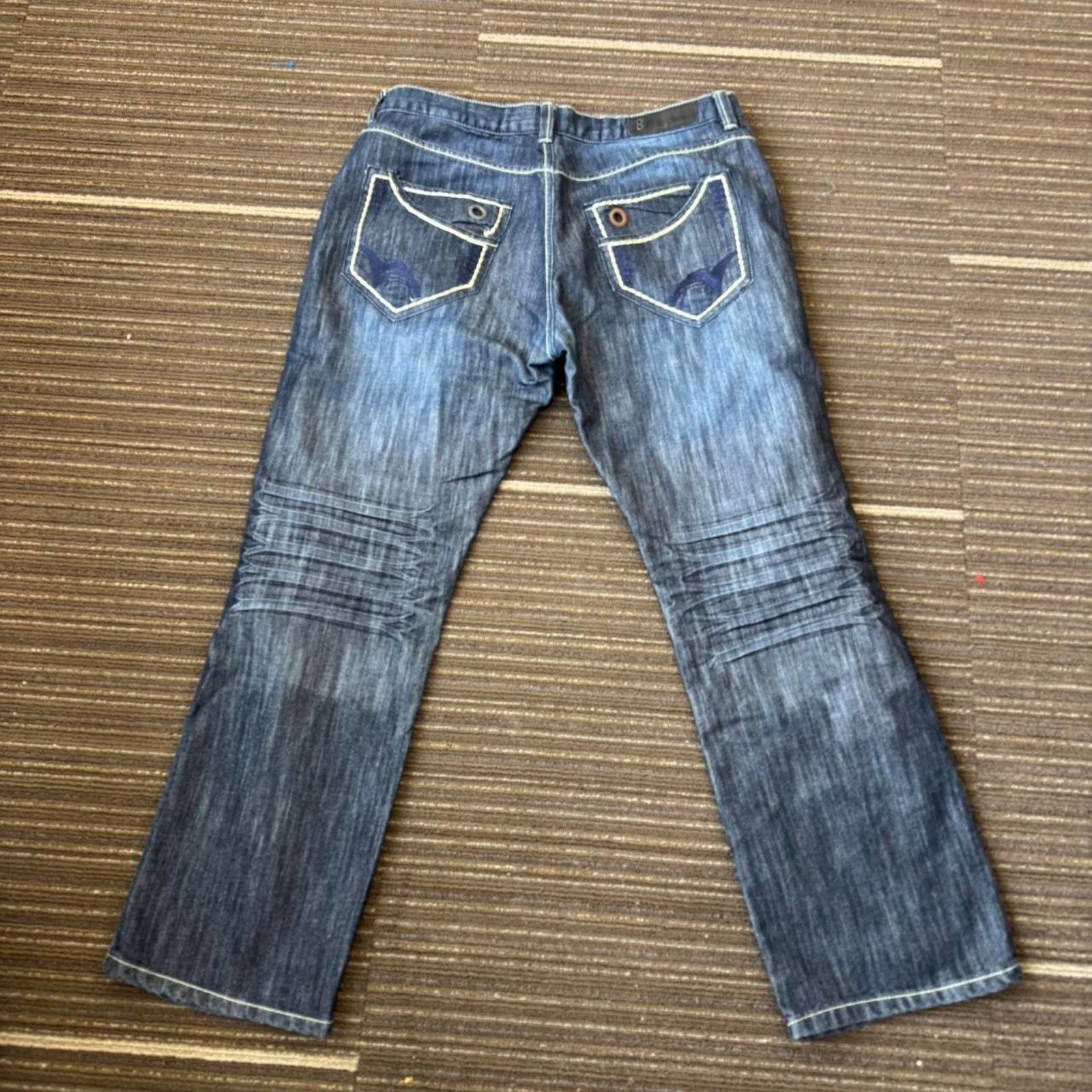 Vintage Dark wash ow rise baggy wide leg Denim jeans y2k Size US 38 / EU 54 - 4 Thumbnail