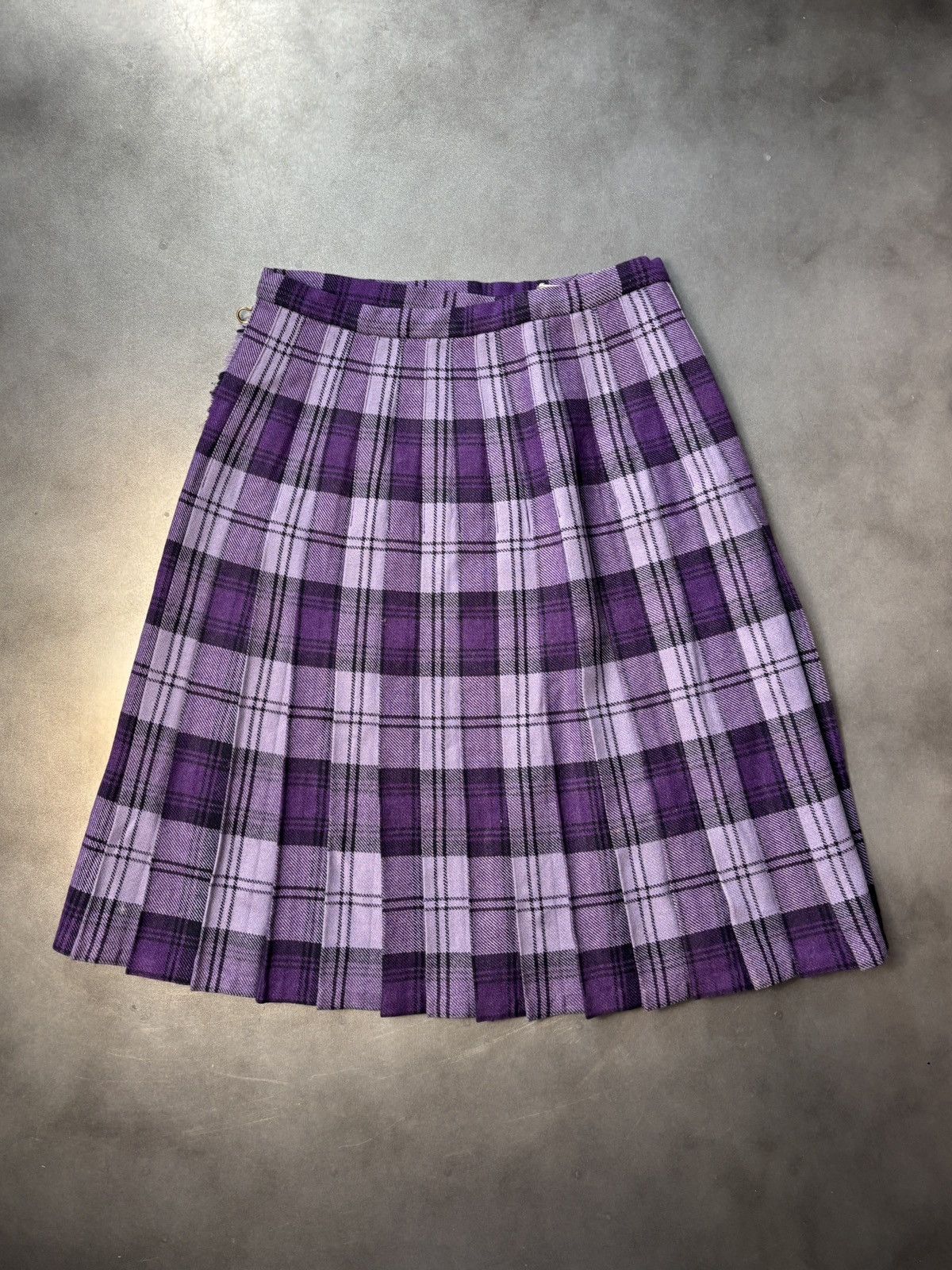 Marks & Spencer × Vintage 1960s Plaid Skirt Vintage St. Michaels England Tartan School Size 23" - 3 Thumbnail