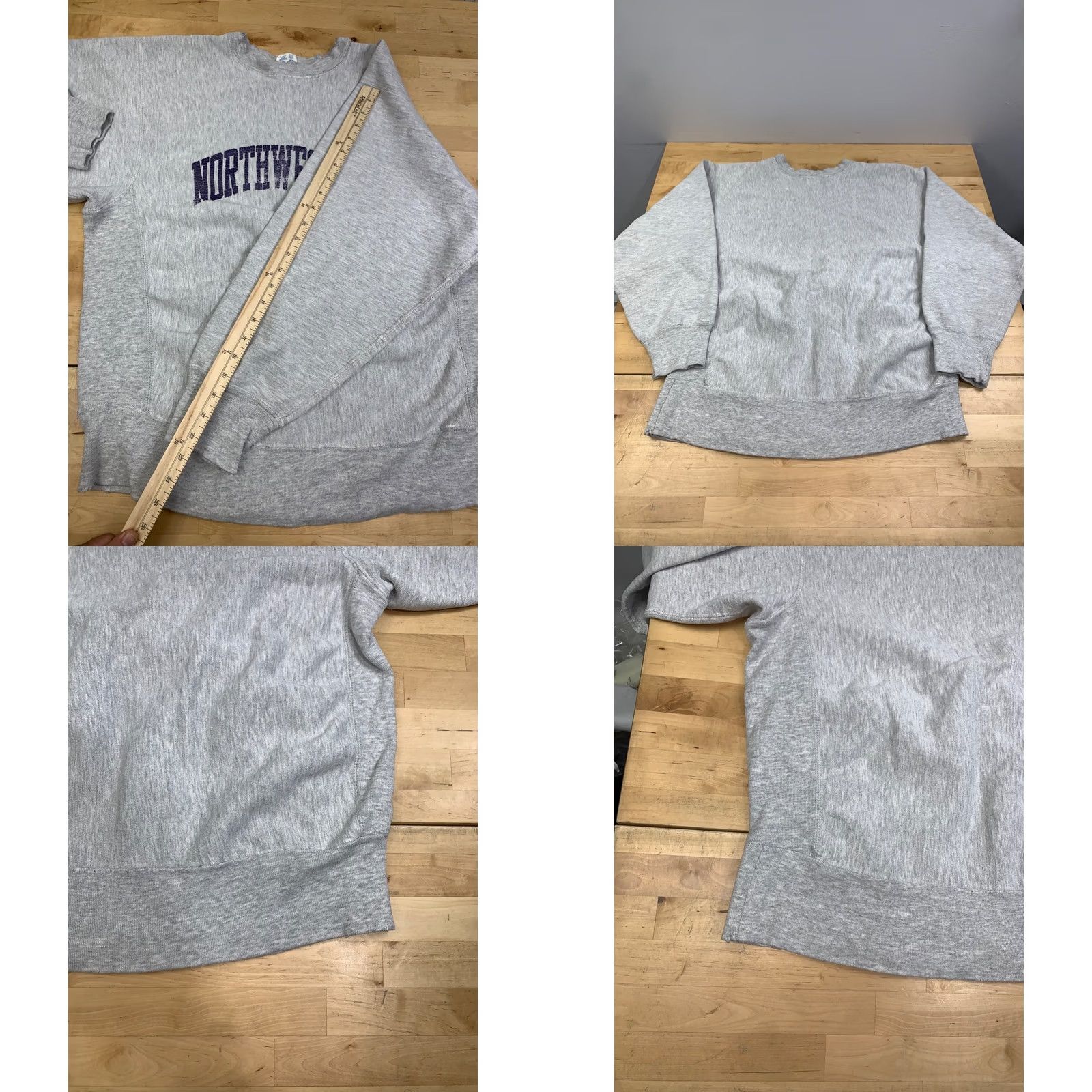 Champion VINTAGE Champion Reverse Weave Sweatshirt Northwestern XL Distress 80s College University Men Gray Cotton Crew Neck Long Sleeve Pullover Regular 13121 Size US XL / EU 56 / 4 - 8 Thumbnail