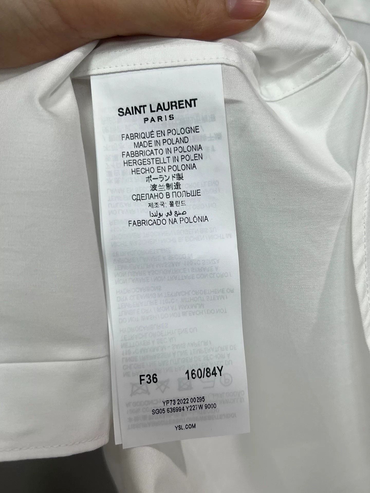 Saint Laurent Paris Saint Laurent White Long-Sleeve Shirt Size US S / EU 44-46 / 1 - 4 Thumbnail