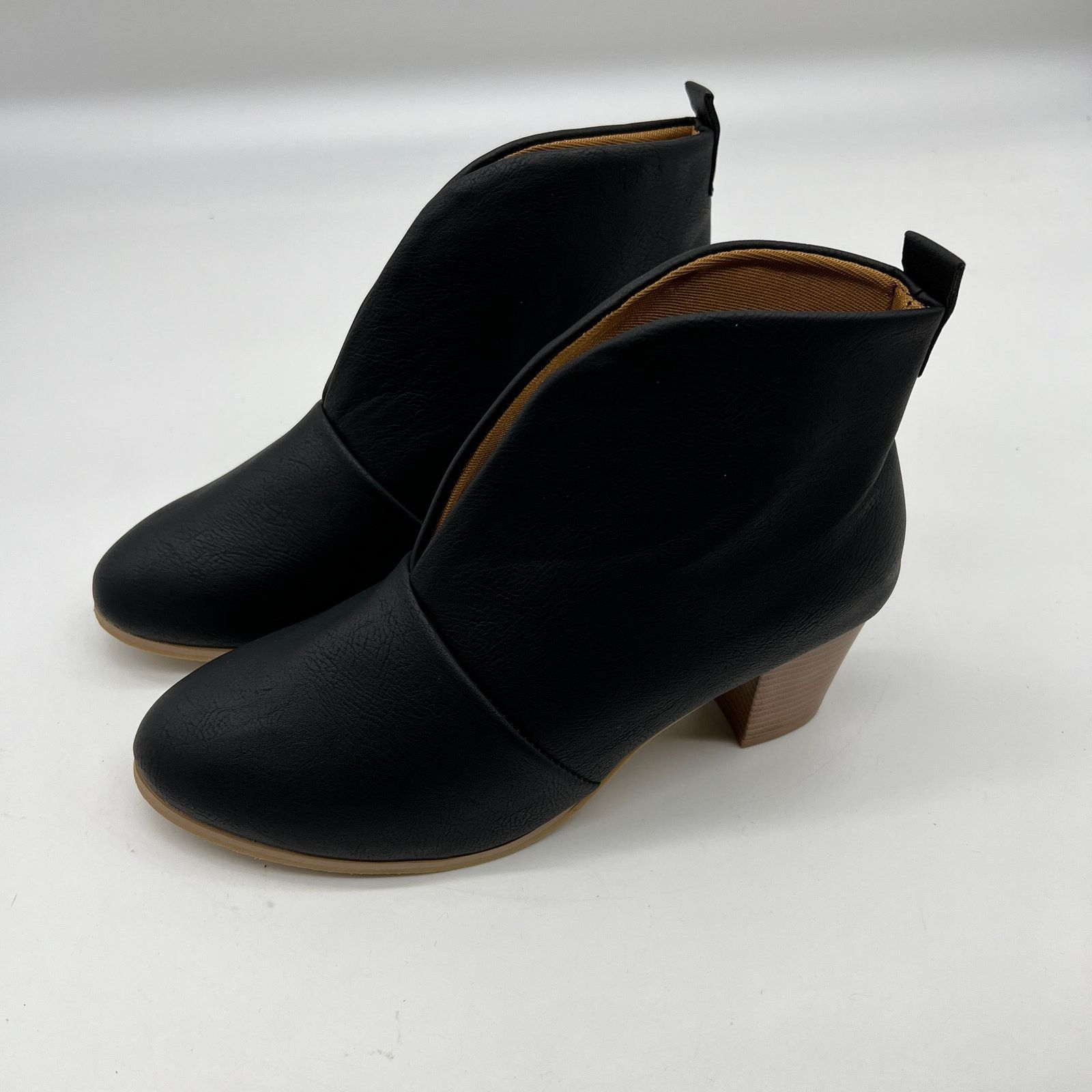 Other Women Heel Ankle BootsV Cut Fashion Slip on Black Size US 9 / IT 39 - 5 Thumbnail