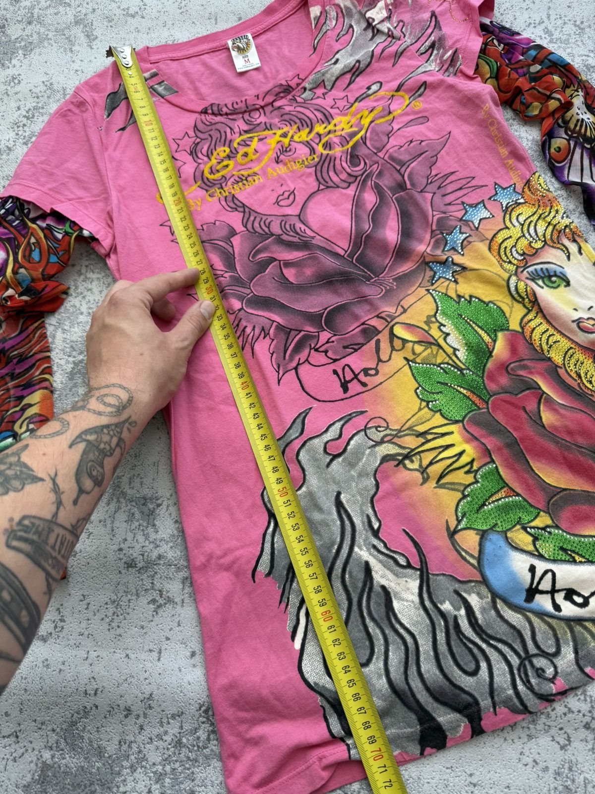 Ed Hardy Crazy Ed Hardy Y2K Overprint Long Sleeve Made in USA Size M / US 6-8 / IT 42-44 - 11 Thumbnail