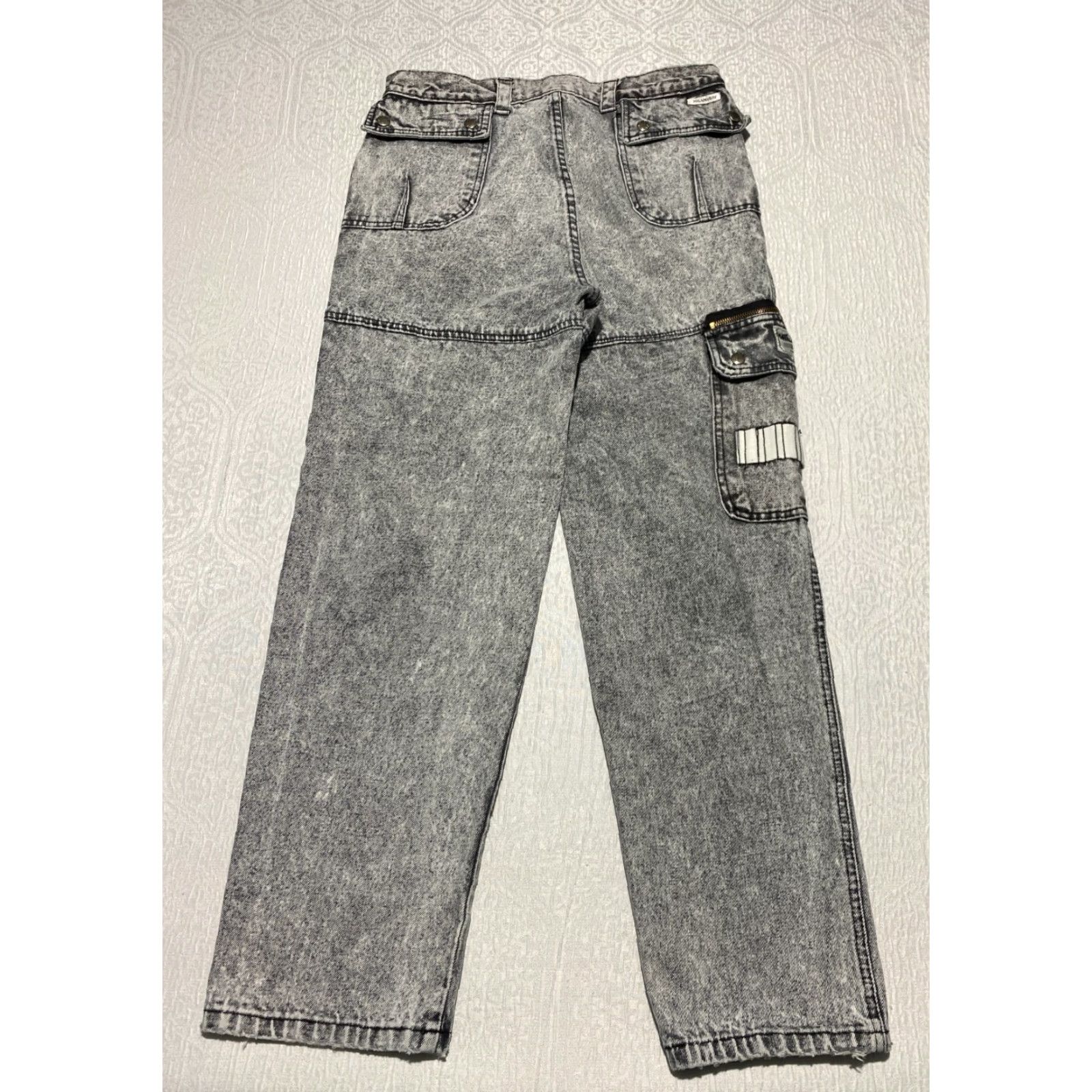 Vintage VINTAGE Milano Bay Cargo Jeans Women's 34 Gray Acid Wash 80s Grunge 100% Cotton Denim Jeans Womens Size 24" / US 00 / IT 34 - 2 Thumbnail