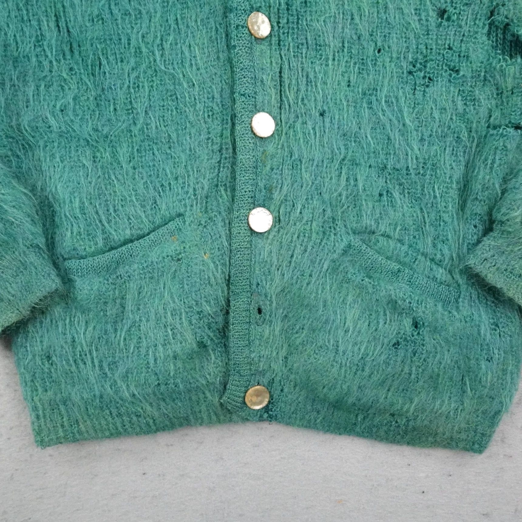 Vintage VINTAGE Shaggy Man Drummond Sweater Cardigan Mens S Green Mohair Wool 60s Size US S / EU 44-46 / 1 - 3 Thumbnail