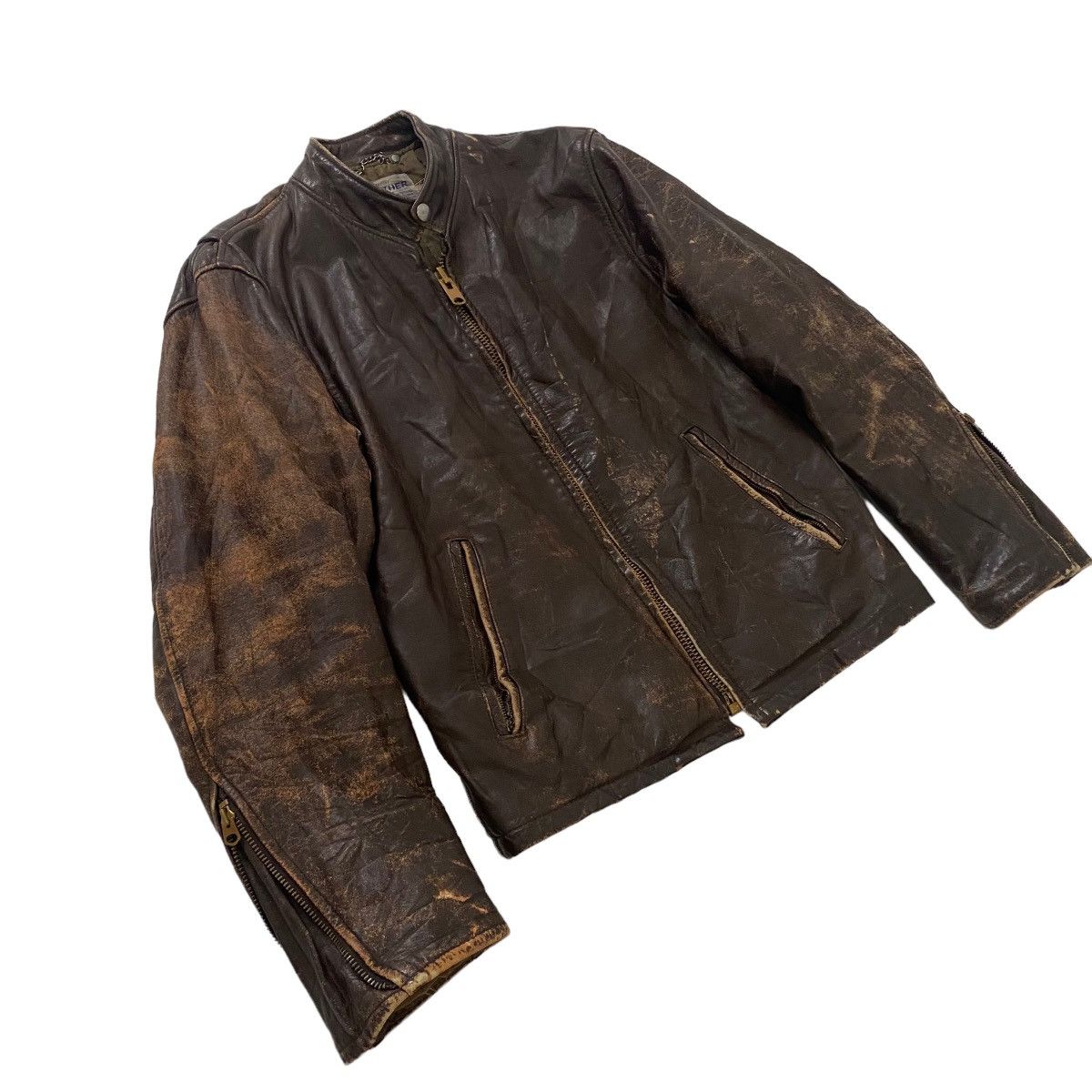 Genuine Leather ✨50s Motorcycle biker leather jacket size 38 Size US S / EU 44-46 / 1 - 2 Thumbnail