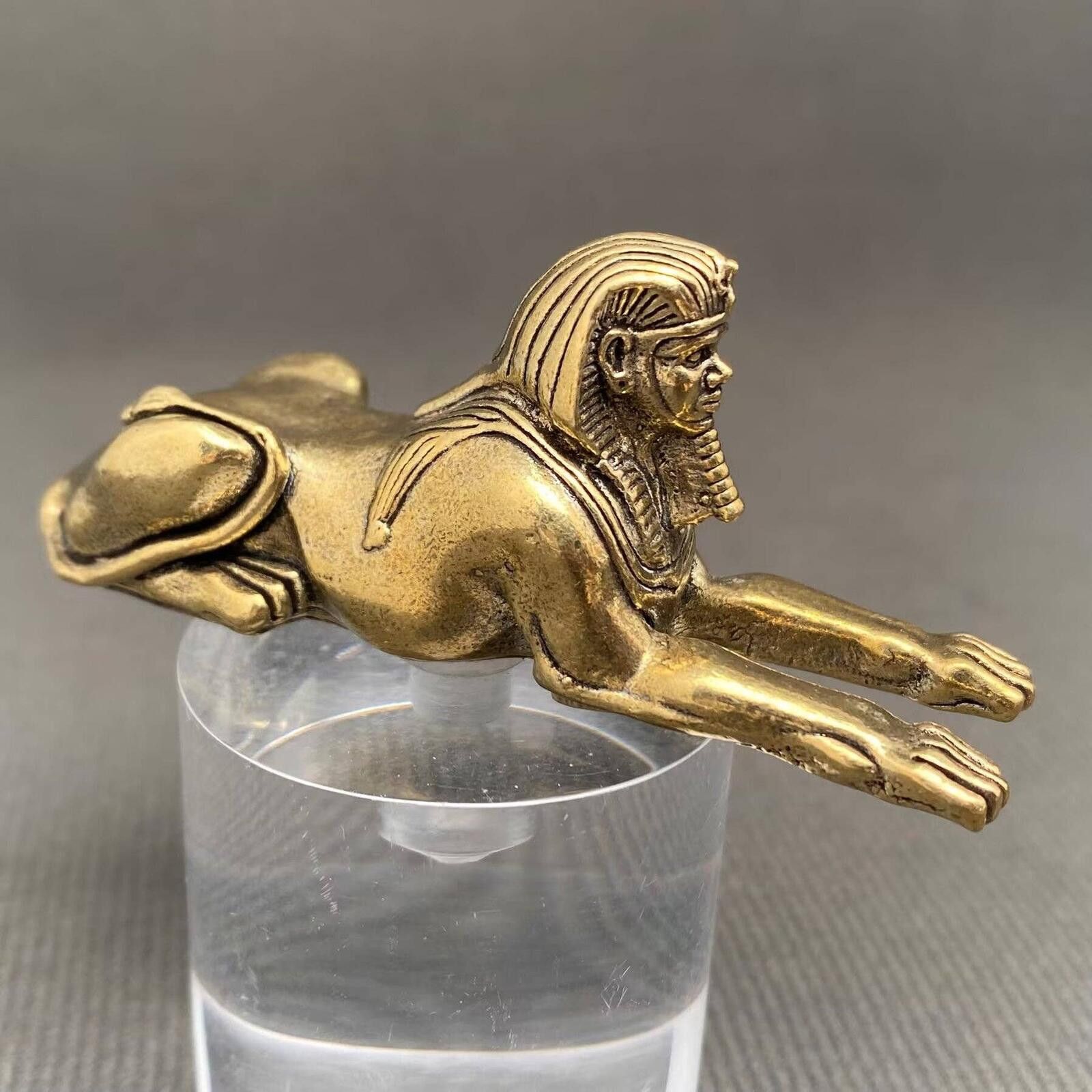 The Unbranded Brand Antique Brass Sphinx Figurine Sculpture Size ONE SIZE - 2 Thumbnail