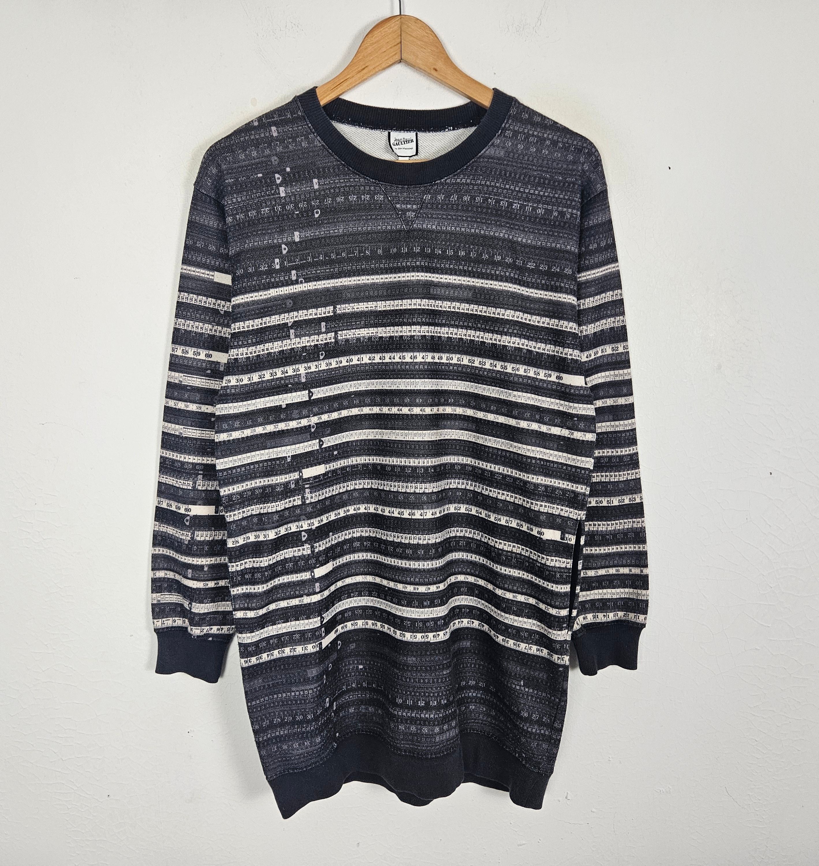 Jean Paul Gaultier Jean Paul Gautier Measuring Tape Overprint Sweatshirt Size M / US 6-8 / IT 42-44 - 2 Thumbnail
