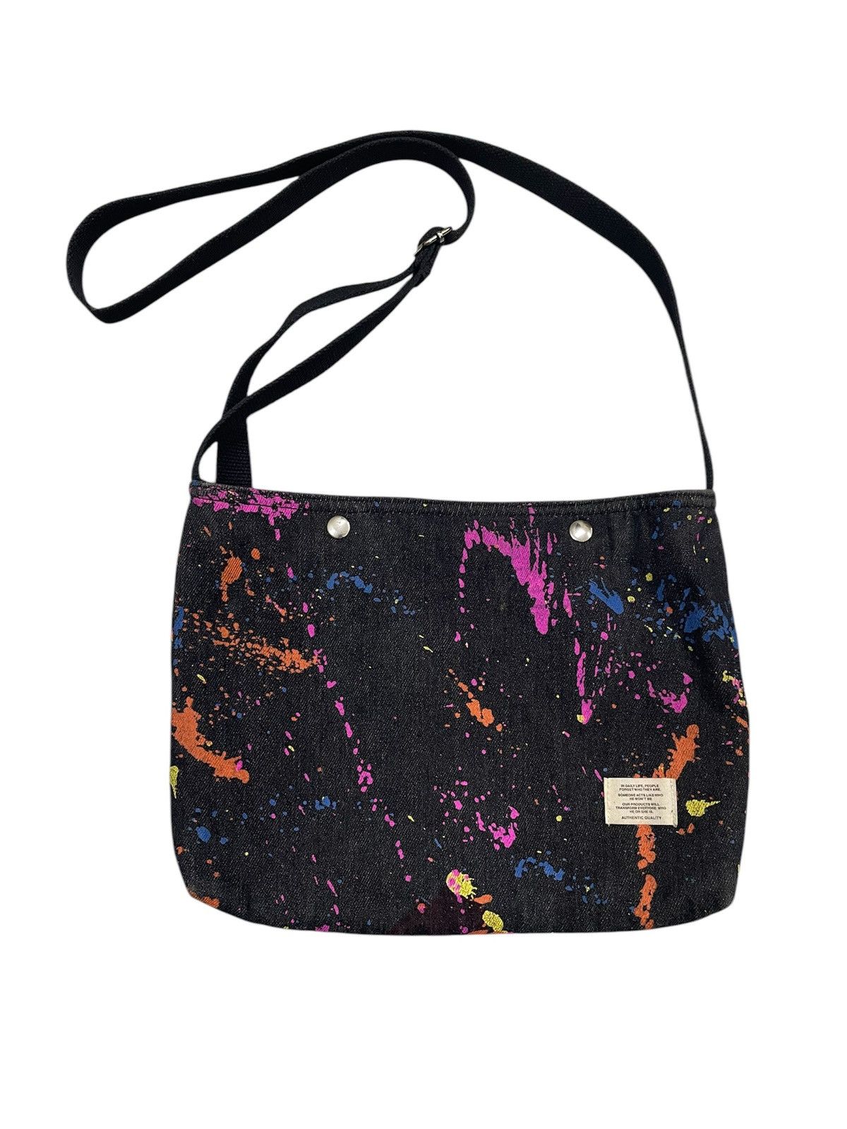 RAGEBLUE RAGEBLUE Harajuku Paint-Splatter Denim Shoulder Bag Size ONE SIZE - 1 Thumbnail