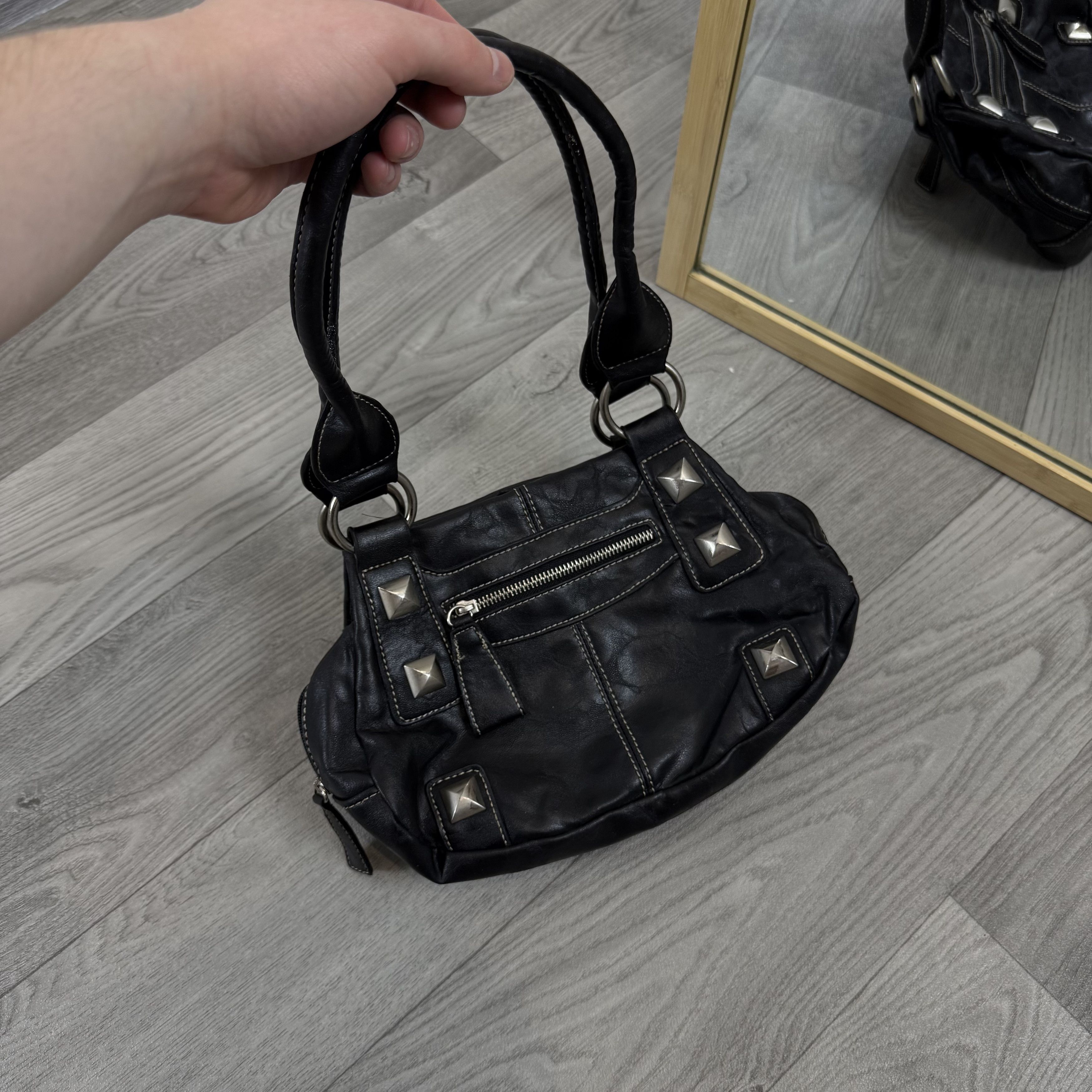 Vintage Vintage Y2K Avantgarde Black Shoulder Handle Bag Size ONE SIZE - 6 Thumbnail
