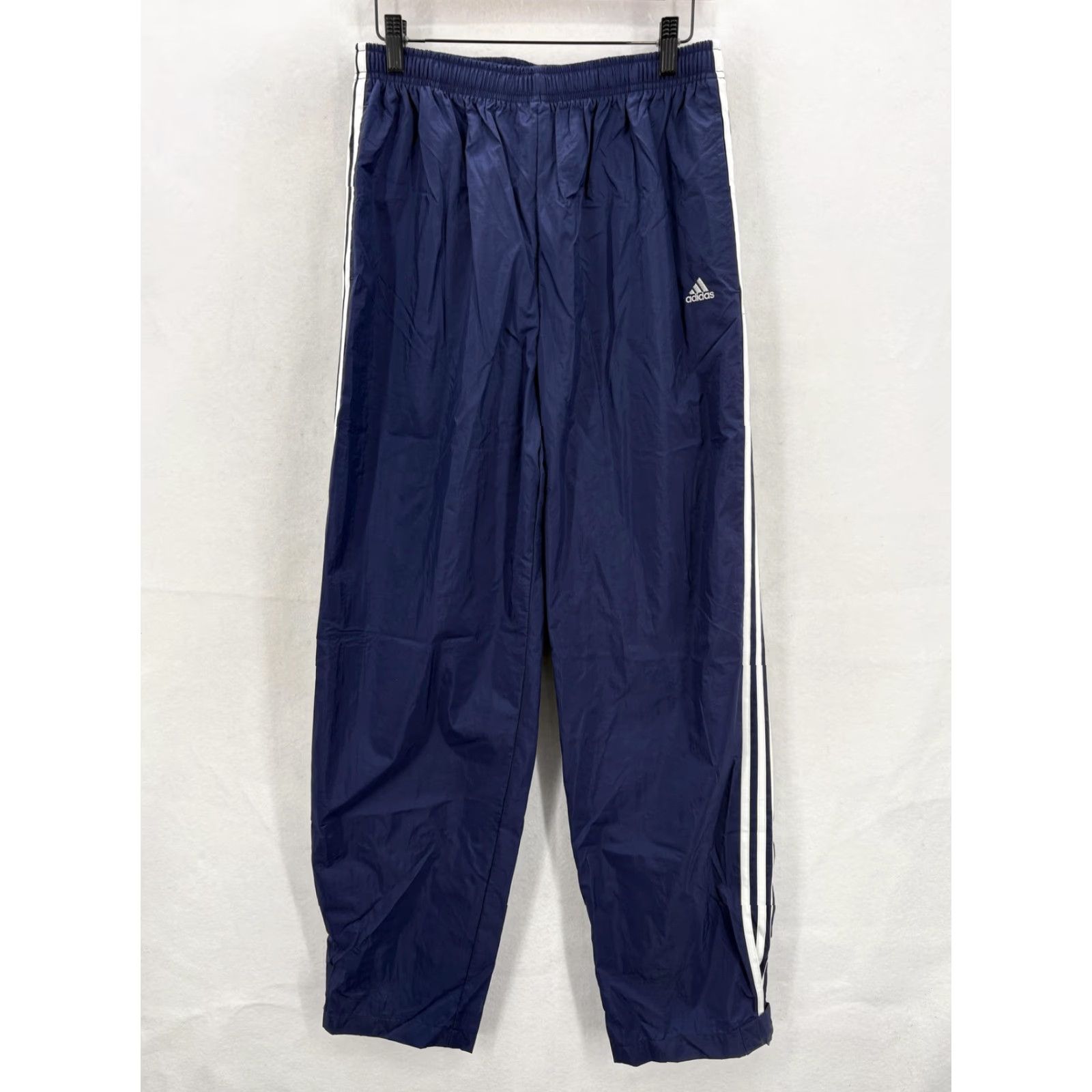 Adidas VINTAGE Adidas Track Pants Womens XL Blue 3 Stripe Nylon Lightweight Unlined Gym Running & Training Women's XL Blue 3S Striped Pants Size 40" / US 18 - 2 Thumbnail