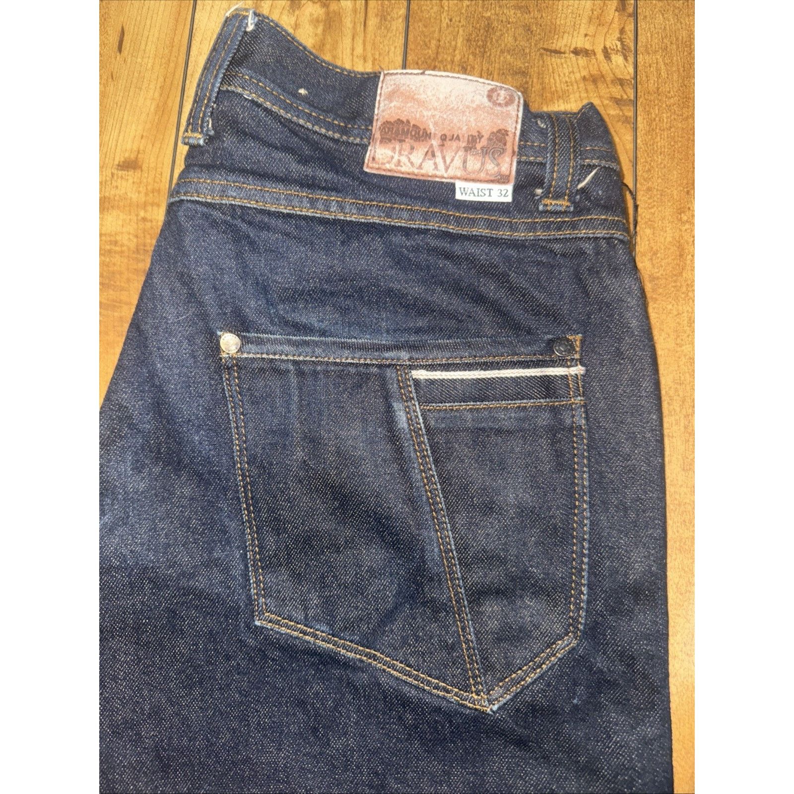 Dravus Dravus Men’s Red Line Selvedge Raw Denim 32x33 Dark Indigo Size US 32 / EU 48 - 2 Thumbnail