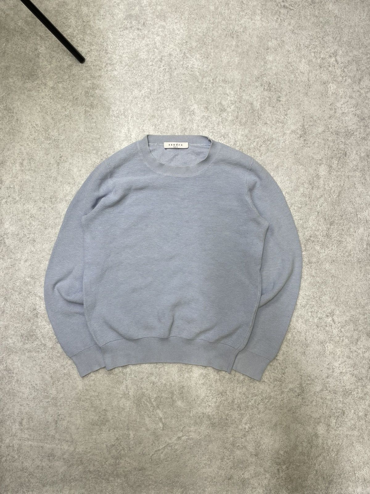 Designer × Sandro Sandro Paris Knit Sweater – Soft Turquoise Essential Size US M / EU 48-50 / 2 - 2 Thumbnail