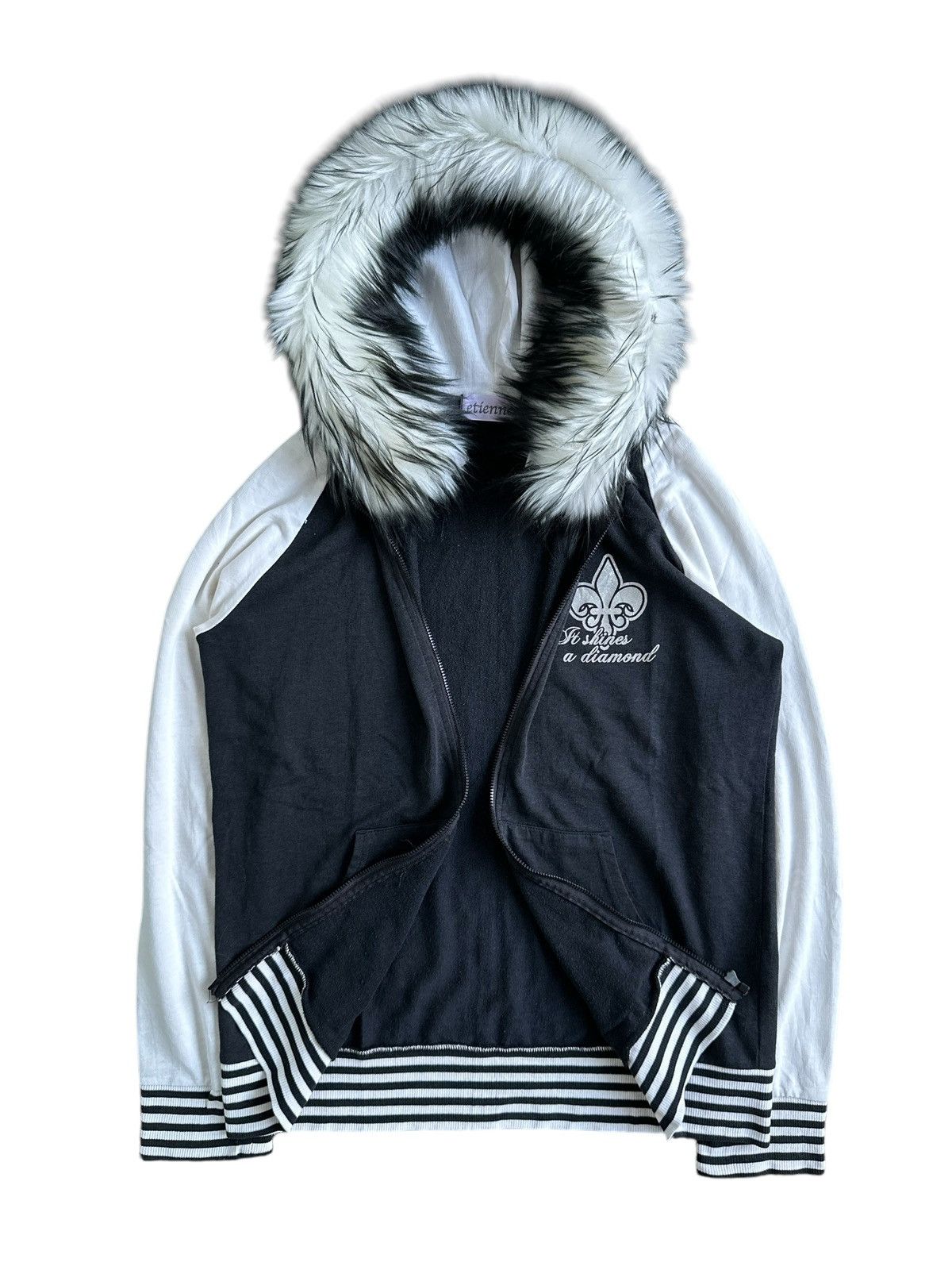 Beauty Beast ETIENNE BLACK AND WHITE Zip Fur HOODIE IFSIX LGB STYLE Size US M / EU 48-50 / 2 - 5 Thumbnail