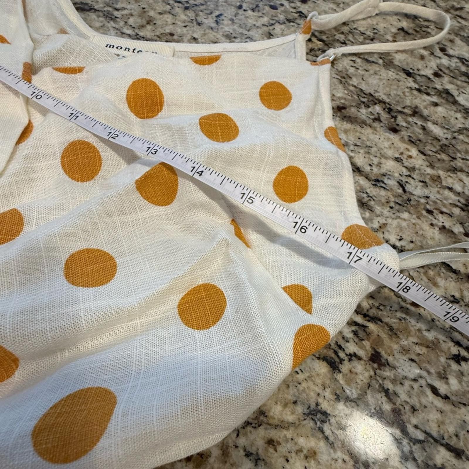 Other Monteau crop jumpsuit polka dot cream & mustard yellow SZ M Size 32" / US 10 / IT 46 - 8 Thumbnail