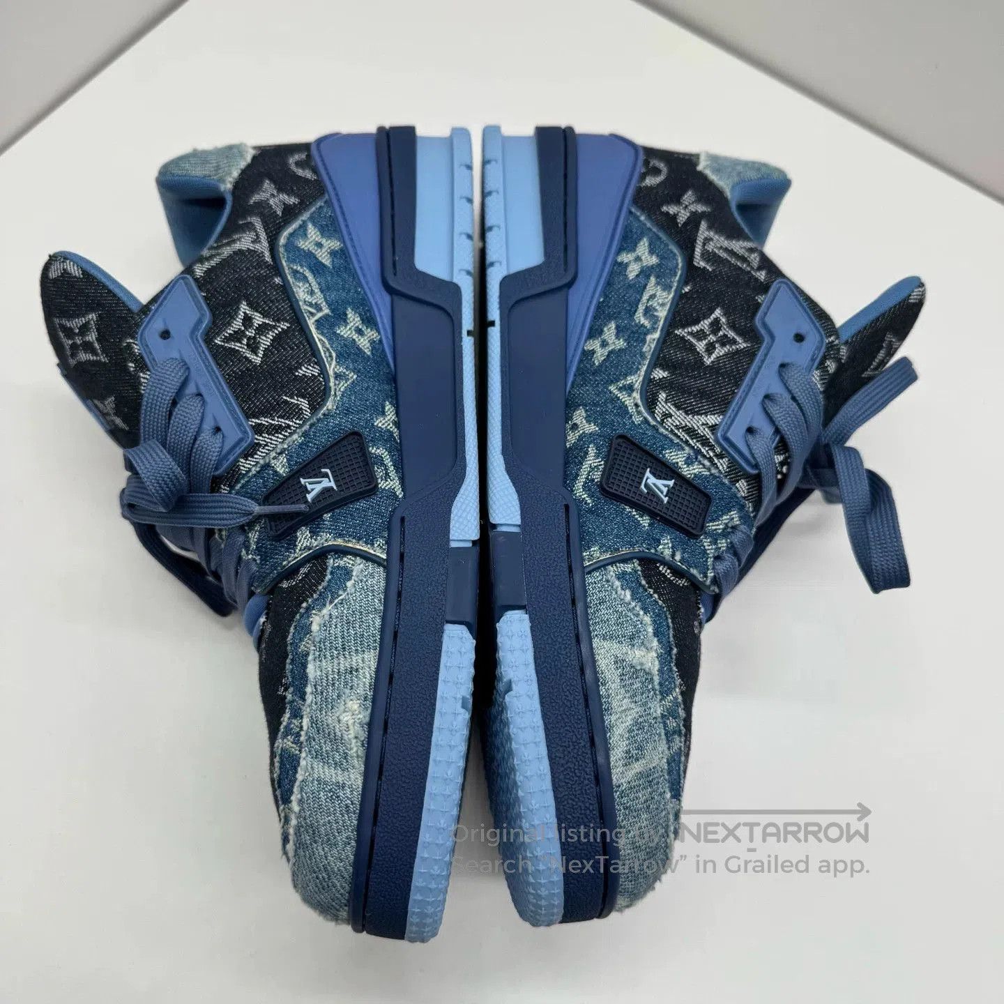 Louis Vuitton Louis Vuitton Denim Low-Top Sneakers. Size US 9 / EU 42 - 3 Thumbnail
