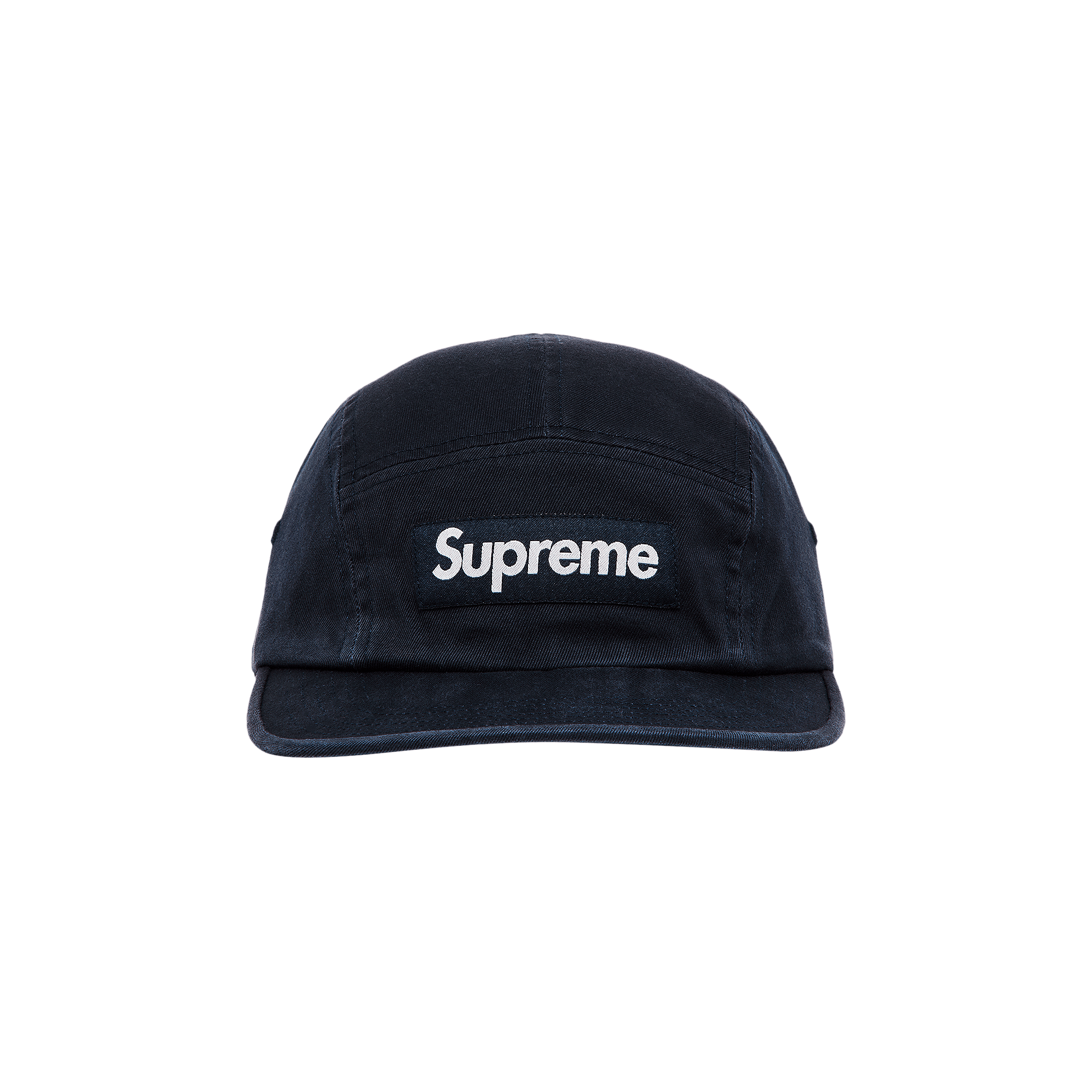 Supreme Black Washed Chino Twill Camp Cap W/ Red Box Logo | Grailed