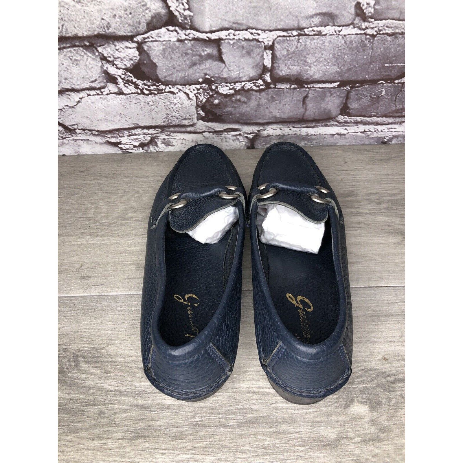 Guidi Guido Navy Blue Leather Slip On Horsebit Loafers Flats Shoes Size US 9 / IT 39 - 5 Thumbnail