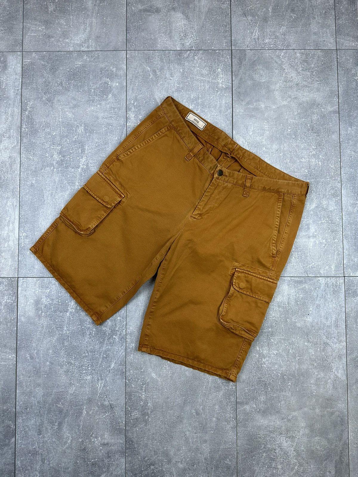 Ami Luxury Vintage Cargo Shorts Small Logo