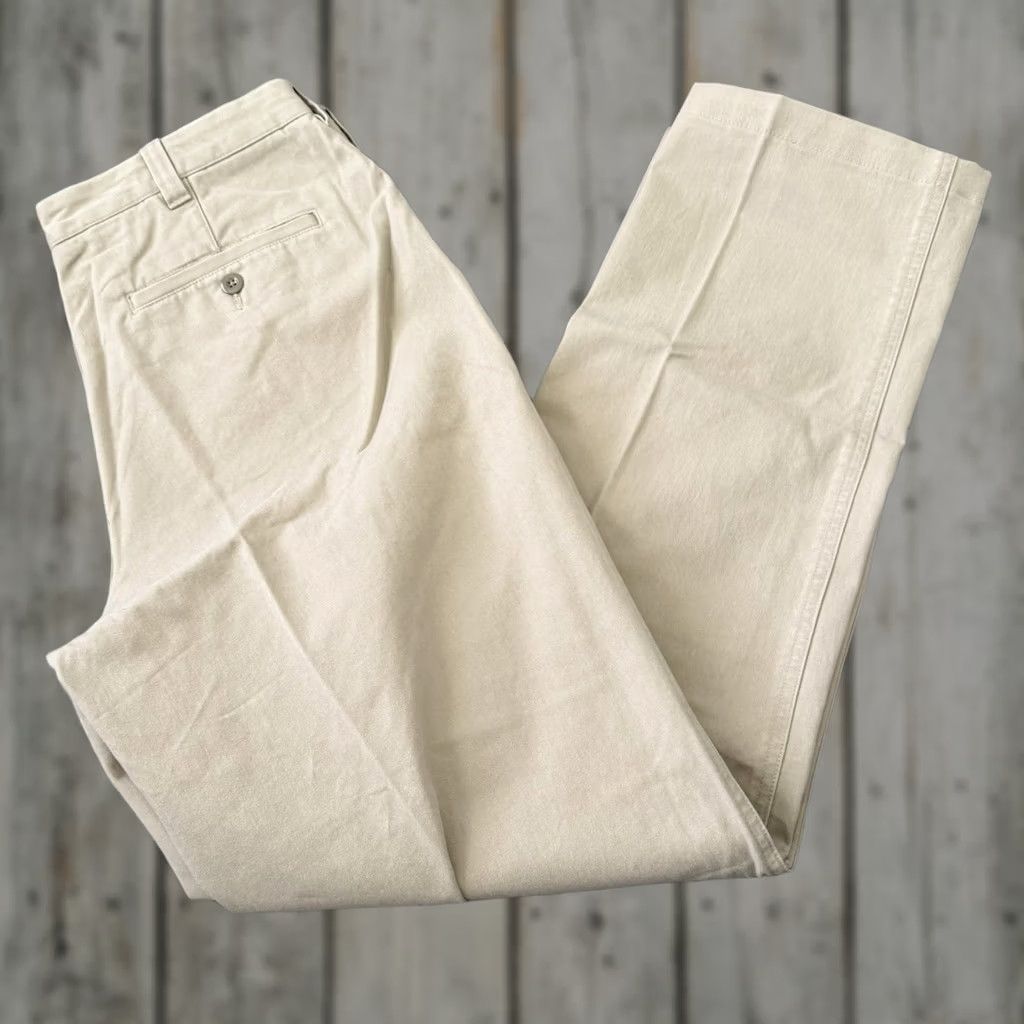 Lands' End Lands' End Chino Pants Mens 34 Khaki Flat Front 100% Cotton NEW Regular Straight Belt Loops Pockets Casual Workwear Tailored Size US 34 / EU 50 - 1 Thumbnail