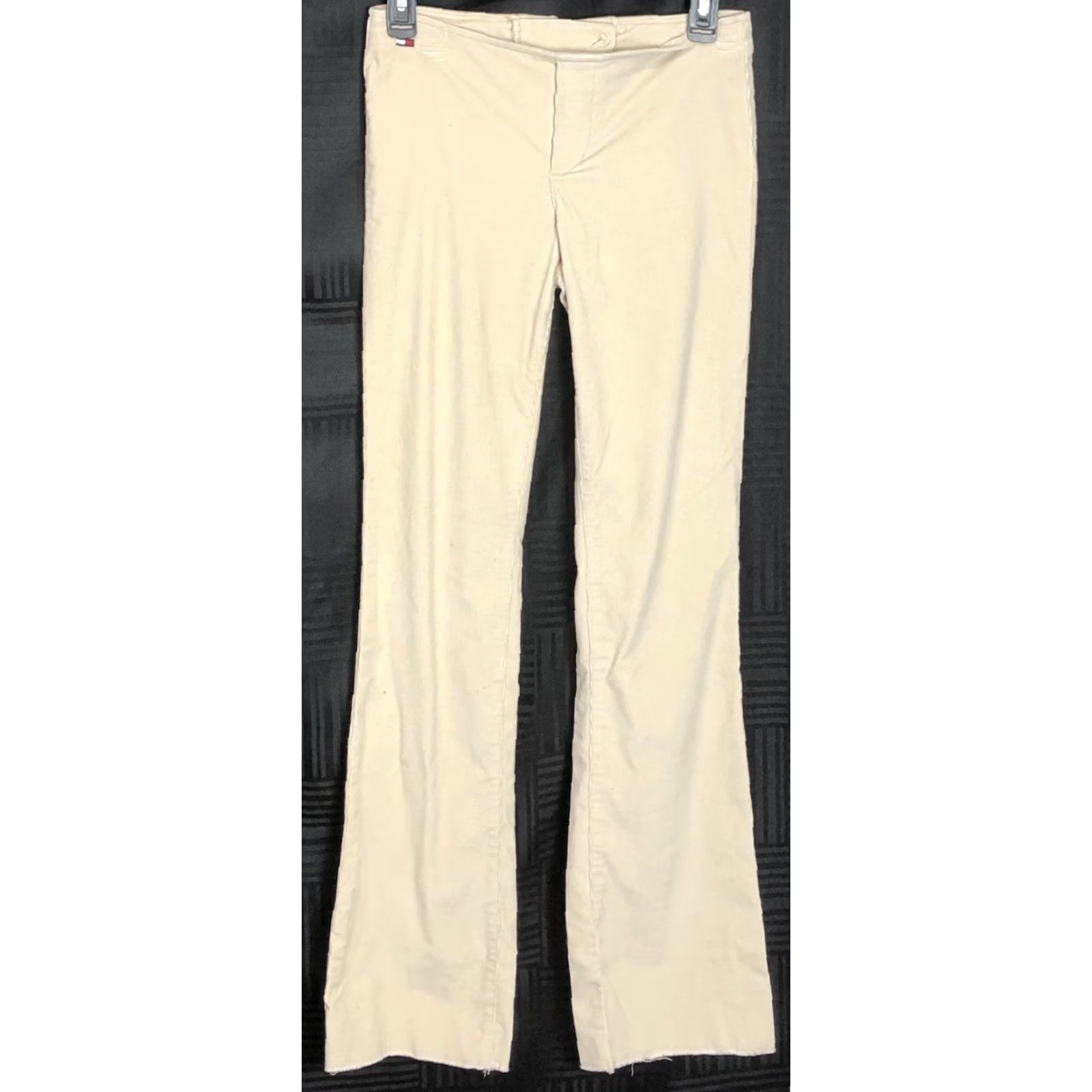 Tommy Hilfiger Tommy Hilfiger Corduroy Pants 3 Tan 28"W Flare Boot Cut Cuff Lace Up Mid Rise Jeans Womens Juniors Inseam 32" Tan Cotton Spandex Corduroy Size 26" / US 2 / IT 38 - 2 Thumbnail