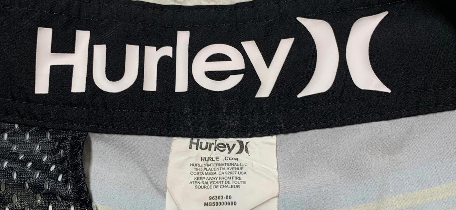 Hurley Hurley Men's Sz 32 Striped Blue Green Surf Board Shorts W33 Size US 32 / EU 48 - 3 Thumbnail