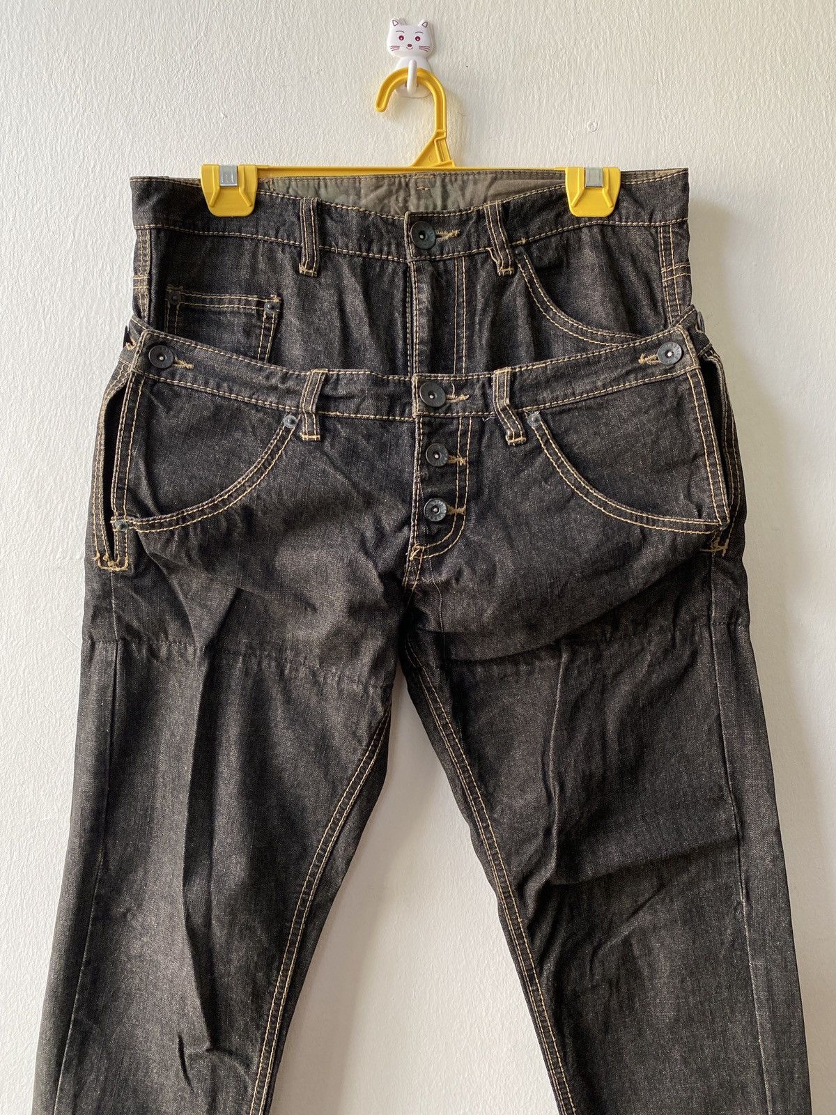 Japanese Brand × Seditionaries Vintage Japanese Graffito Stitch Double Waist Design Denim Size US 31 - 1 Thumbnail