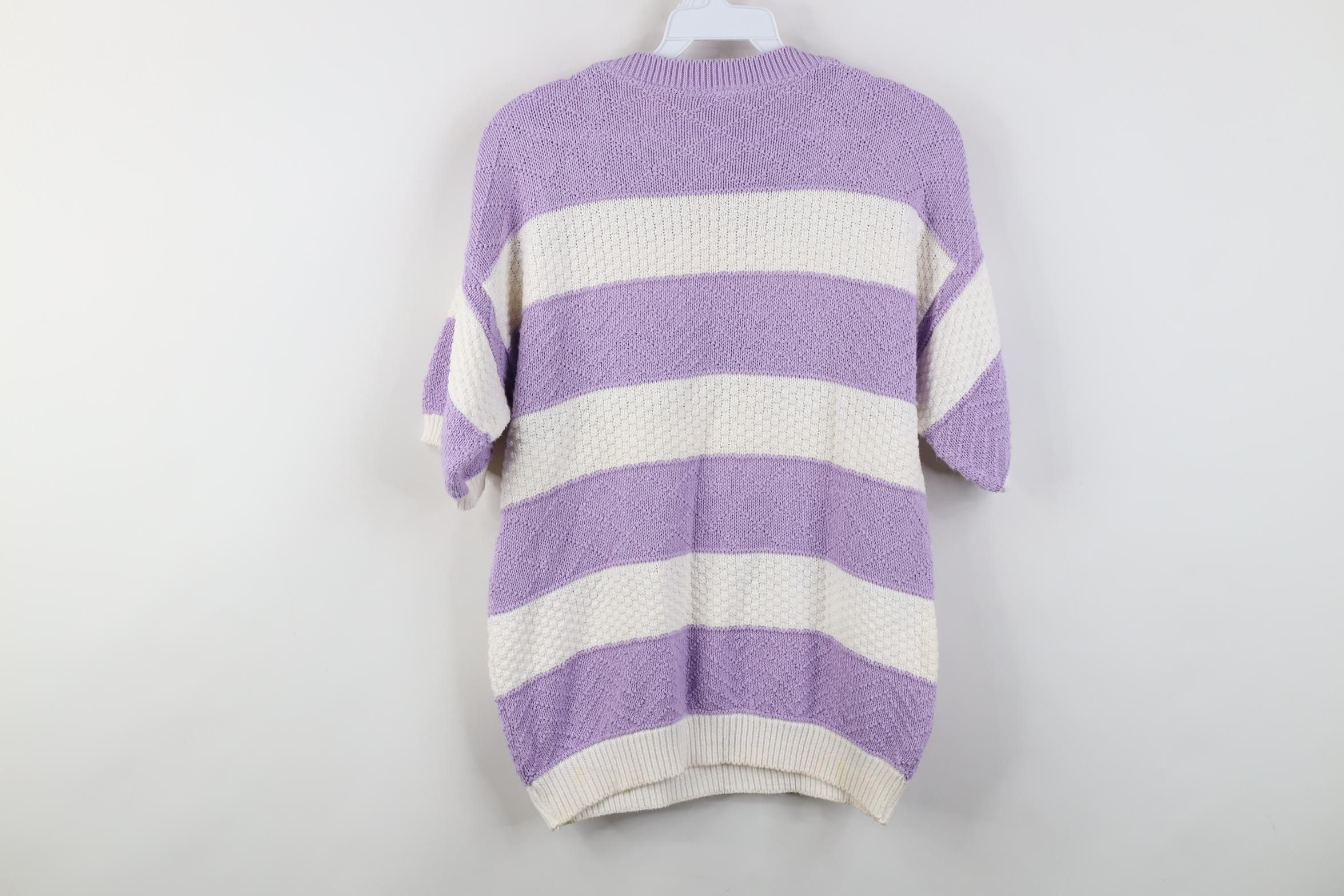 Vintage Vintage 90s Streetwear Block Knit Short Sleeve Sweater USA Size M / US 6-8 / IT 42-44 - 11 Thumbnail