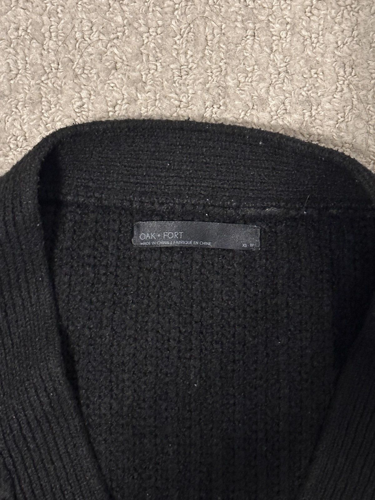 Oak + Fort × Vintage Black Cardigan Boxy Fit Size US XS / EU 42 / 0 - 2 Thumbnail