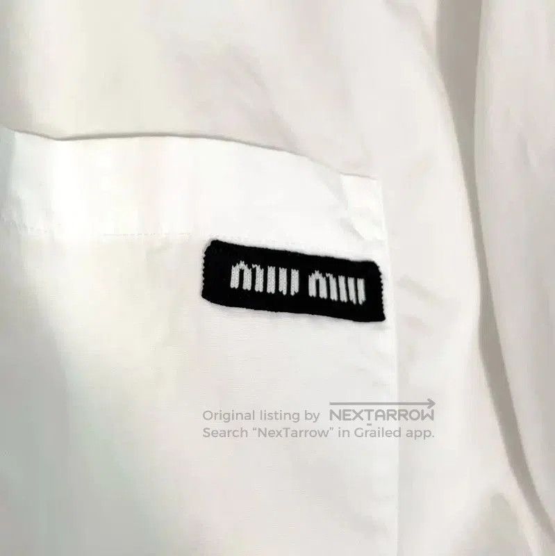 Miu Miu Miu Miu Summer White Cotton Short-Sleeve Shirt . Size M / US 6-8 / IT 42-44 - 5 Thumbnail