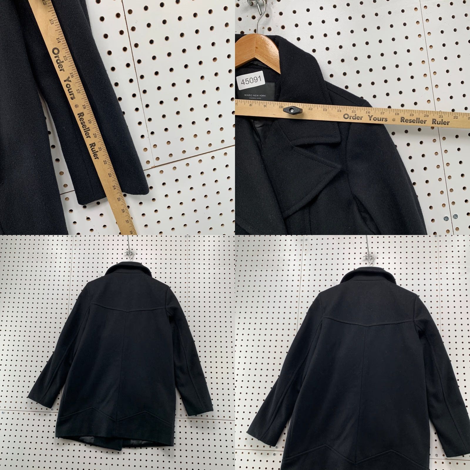 Vintage VINTAGE Marc New York Wool Coat Womens 8 Black Double Breasted Peacoat Business Coat Size M / US 6-8 / IT 42-44 - 9 Thumbnail