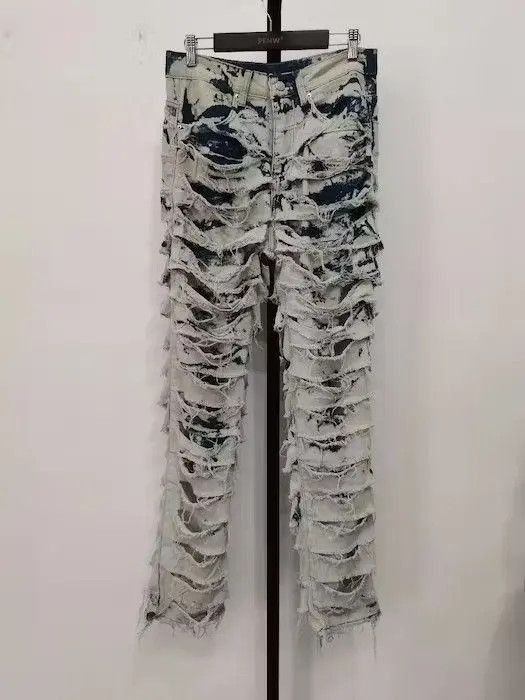 Japanese Brand Raw Edge Casual Straight Slim Pants Size US 32 / EU 48 - 4 Thumbnail
