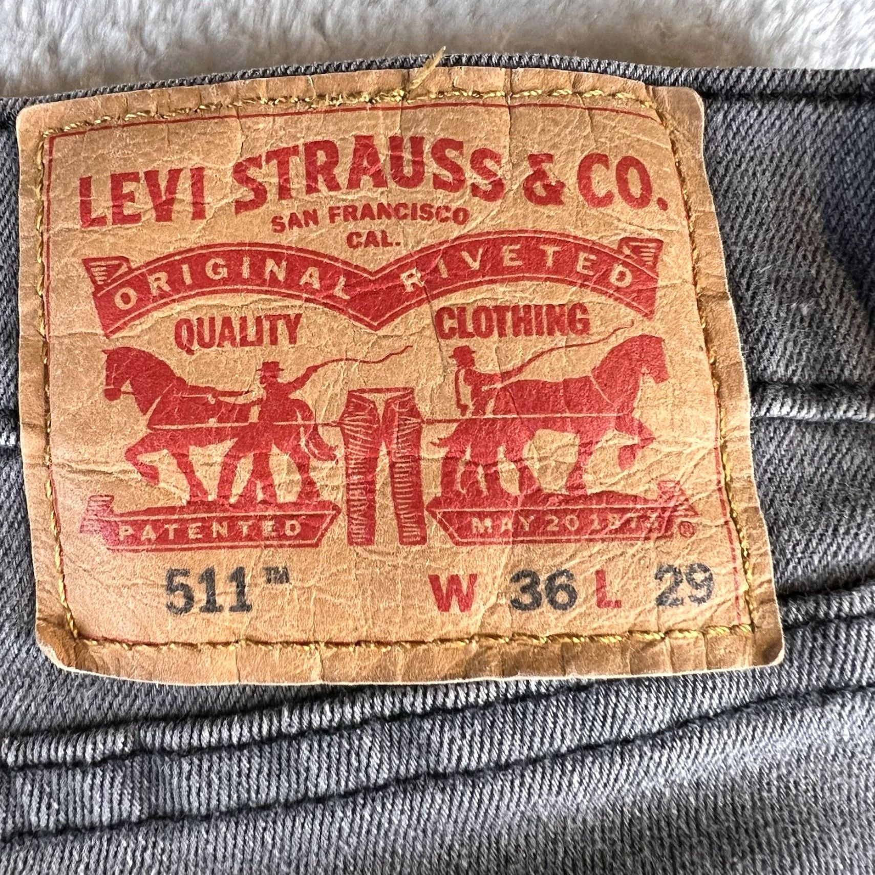 Levi's VINTAGE Levi's 511 Jeans Slim Straight 36x29 Gray Men Denim 5-Pocket Vintage 90s Bohemian Hipster Retro USA Mens Size US 36 / EU 52 - 3 Thumbnail