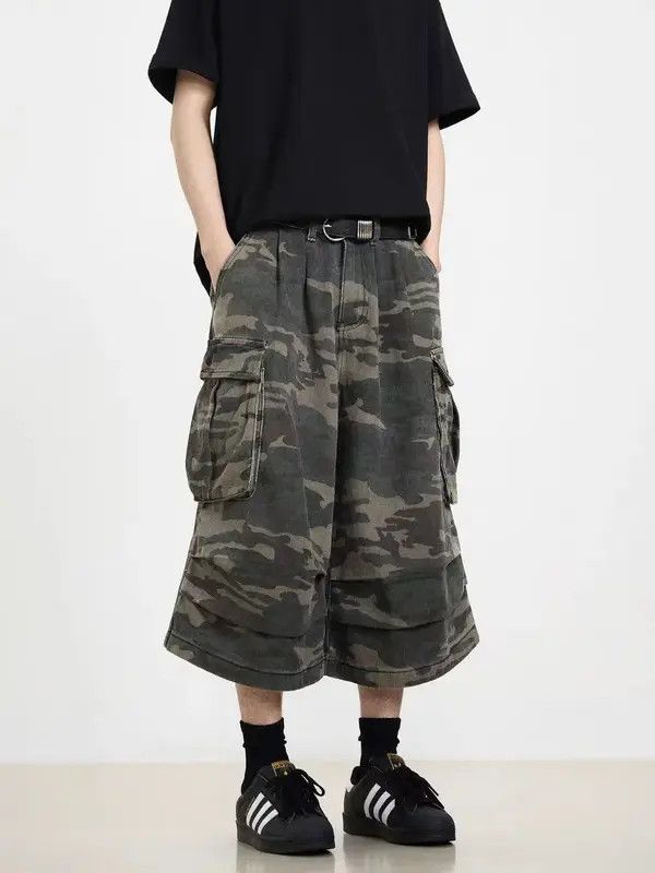 Japanese Brand VIBE Vintage washed baggy camouflage shorts Size US 30 / EU 46 - 3 Thumbnail