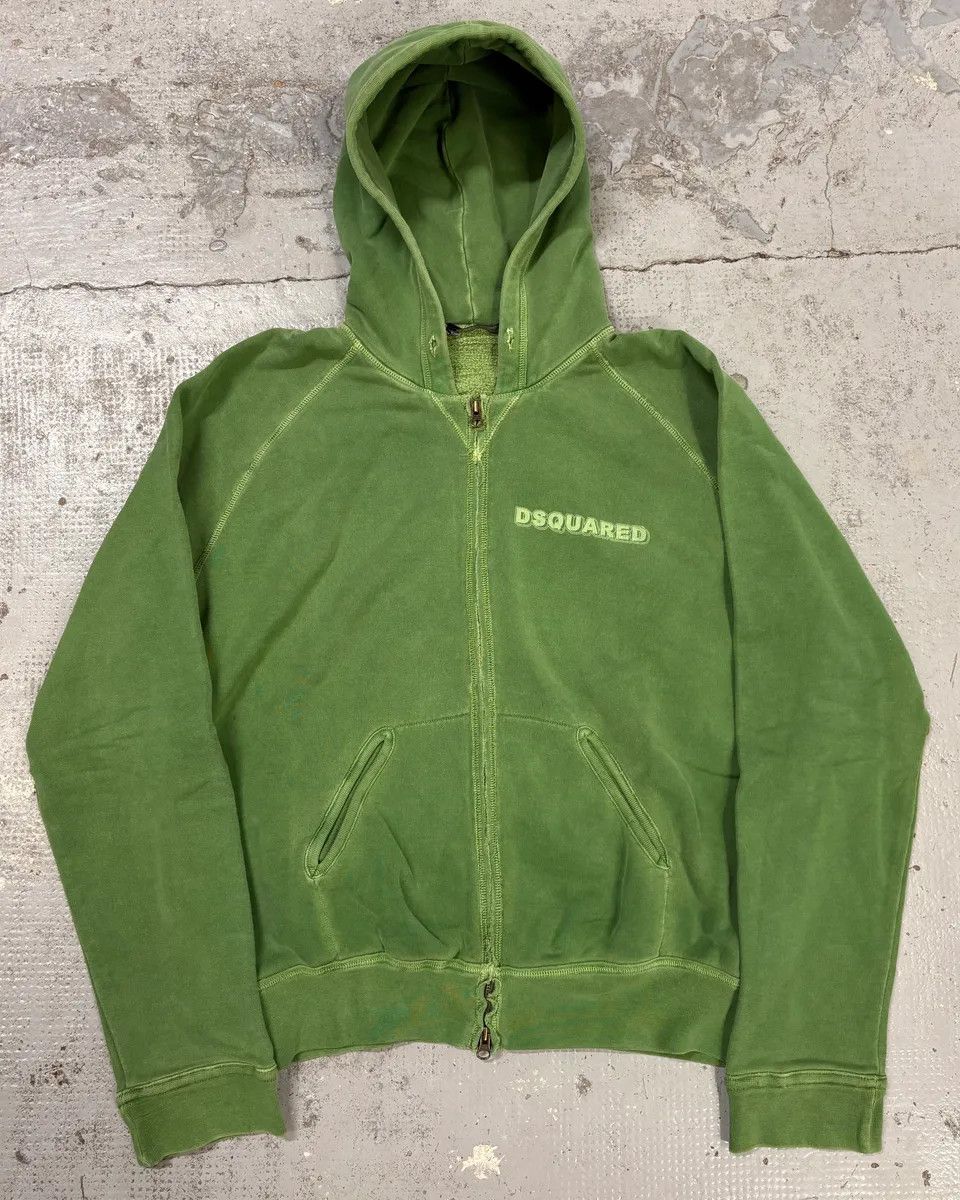 Dsquared2 FW2007 Dsquared2 Green Logo Zip-Up Hoodie Size US L / EU 52-54 / 3 - 1 Thumbnail